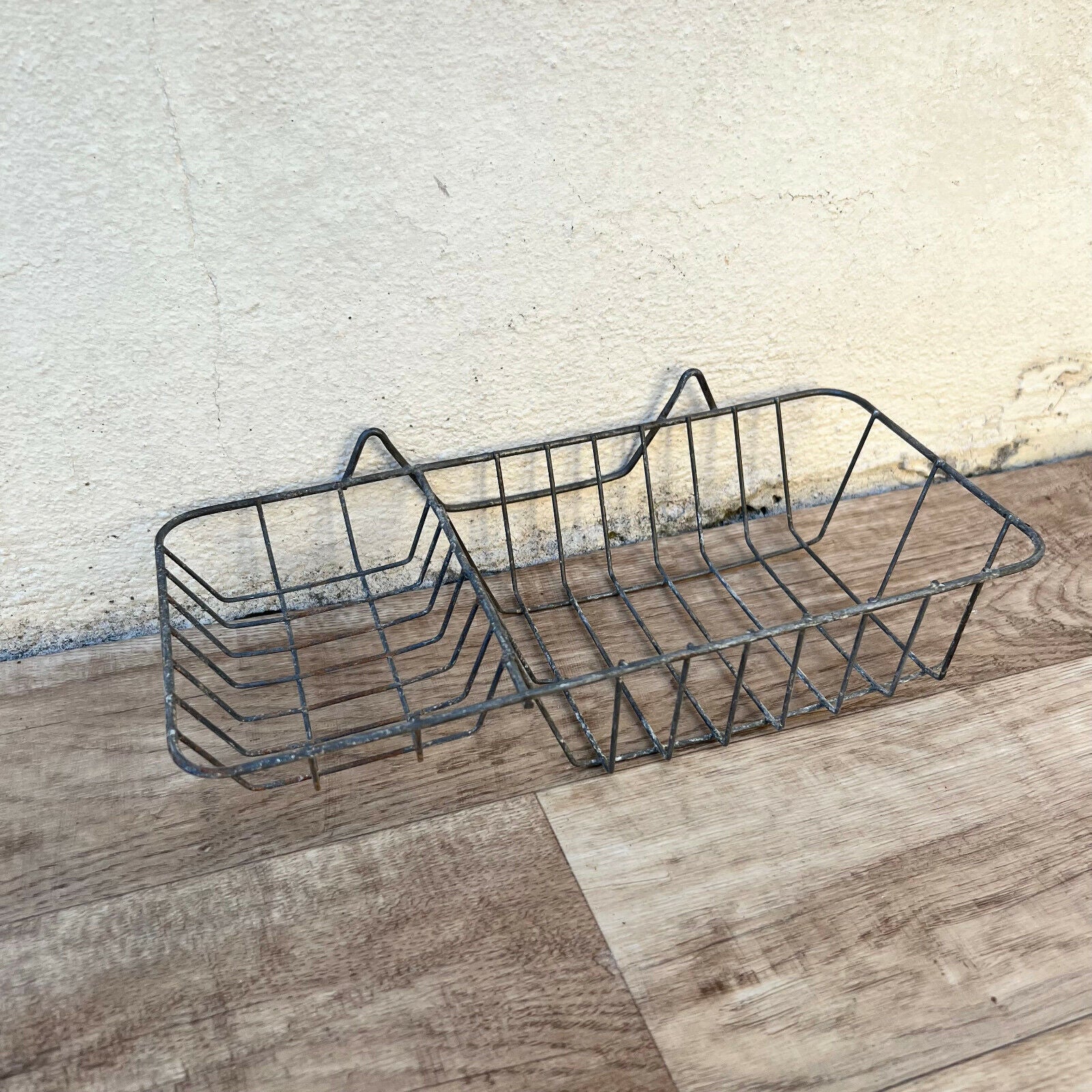 Vintage french METAL galvanized Soap Dish/Sponge Holder 2103226 - Fleamarketfrance