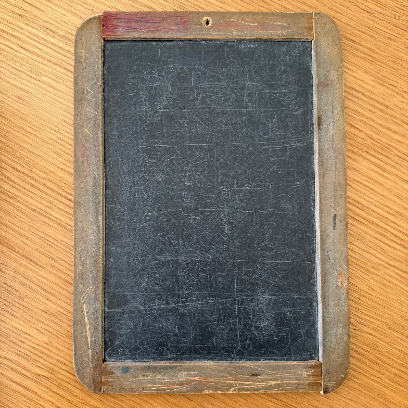 Vintage French Slate Board Double Sided School Chalkboard 10x7" 09022519 Fleamarketfrance