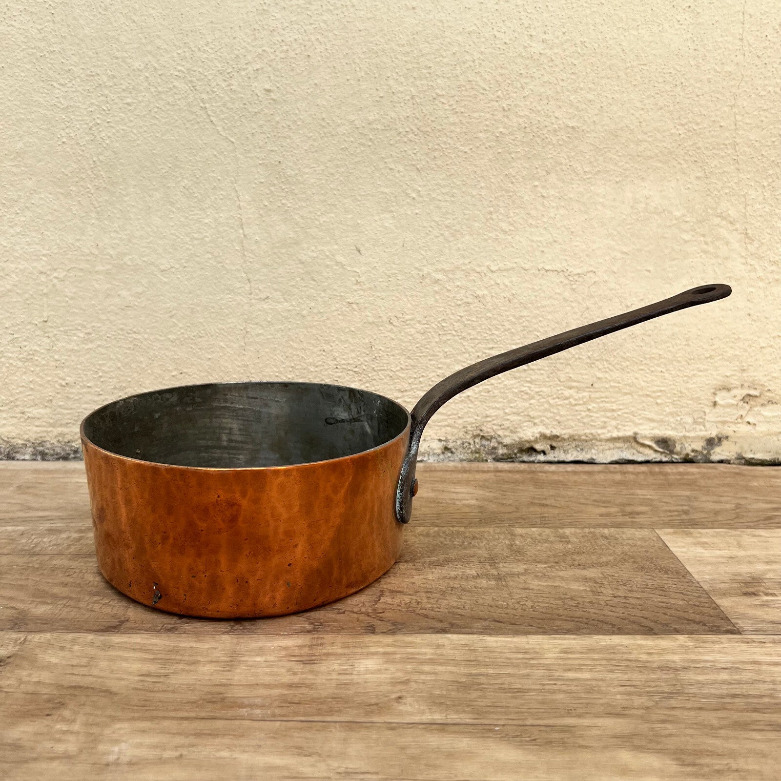 French Copper Saucepan Antique Dovetailed Tin Lined Cookware 0907225 none
