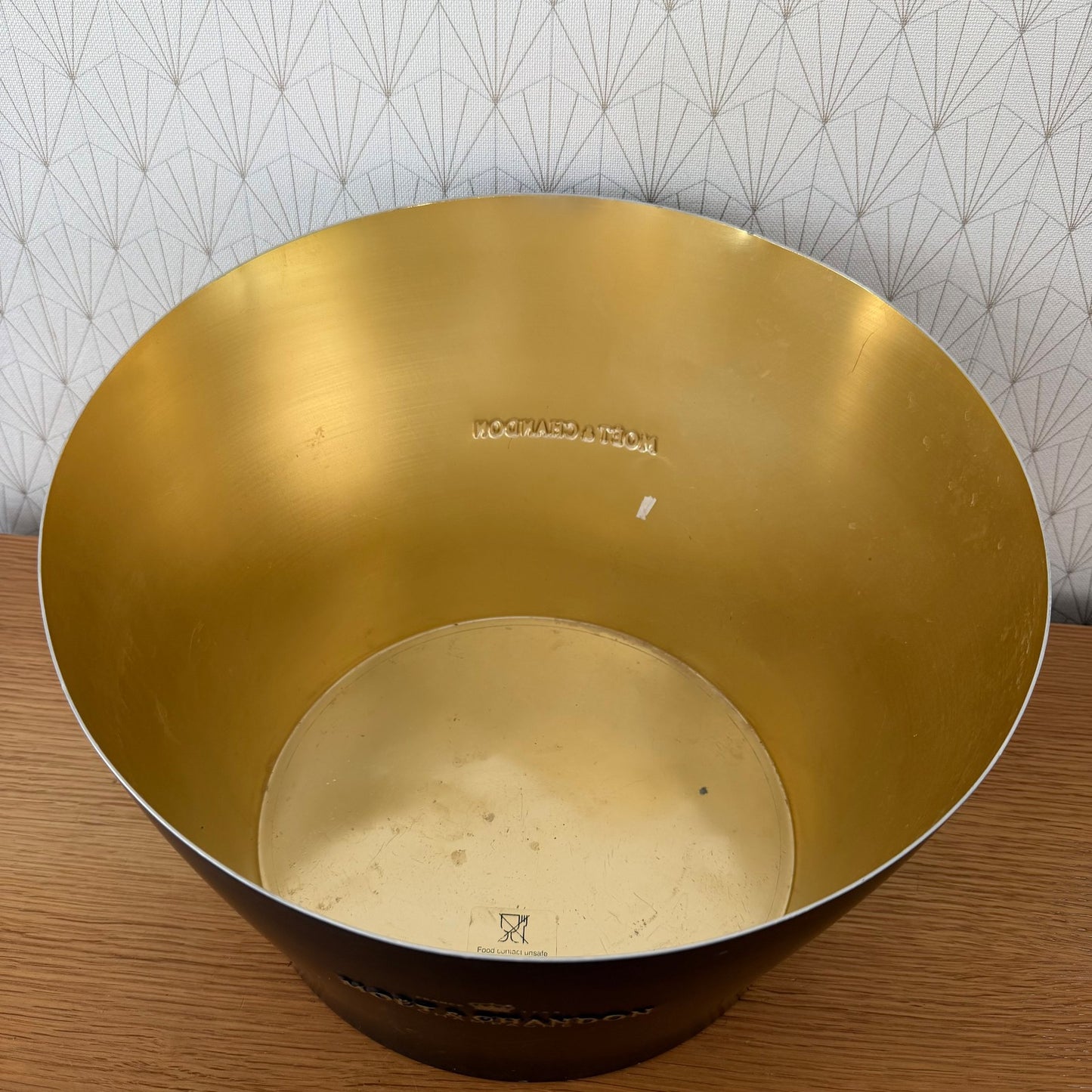 French Champagne Ice Bucket Black Metal Wine Cooler Moet chandon 04092615
