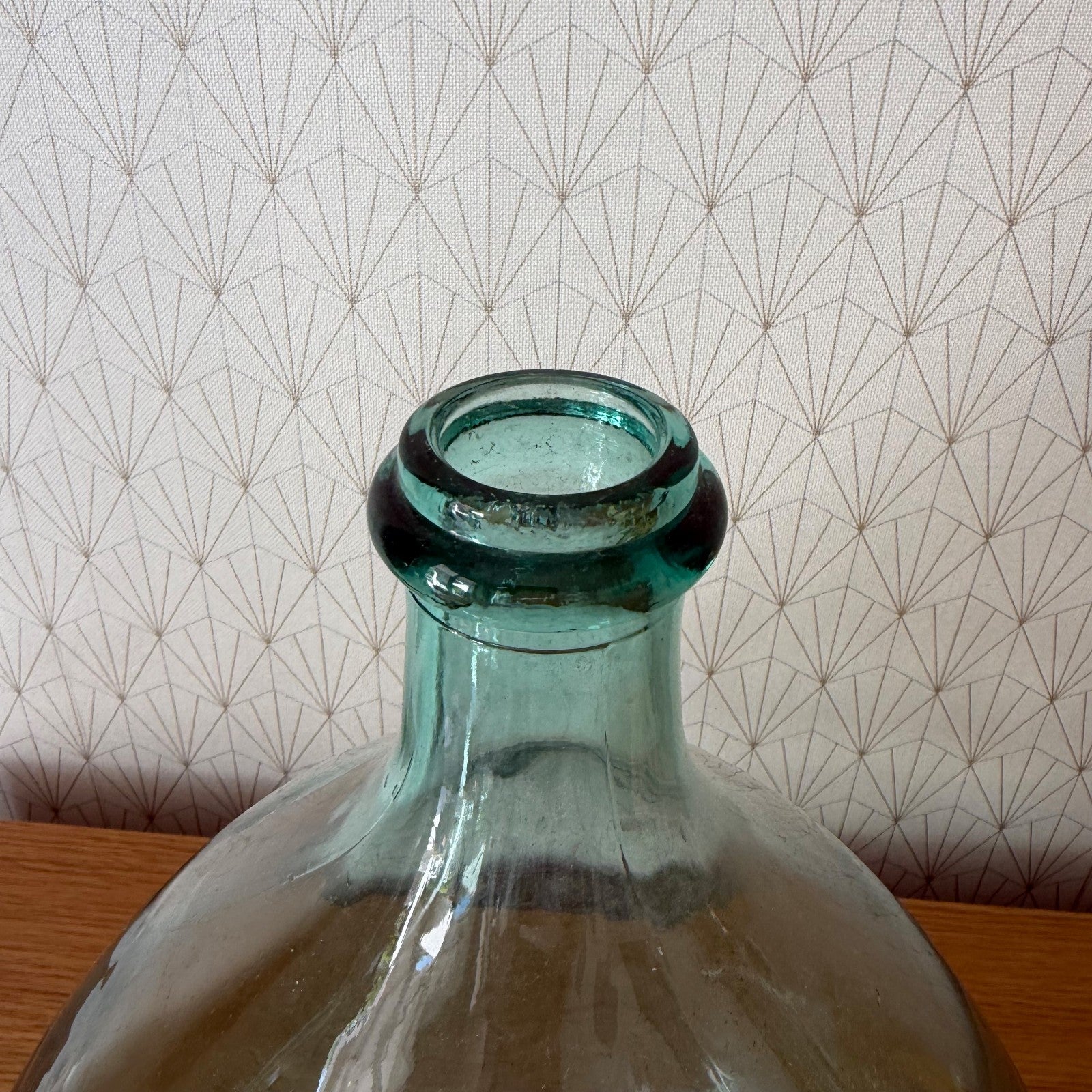 Antique French Dame Jeanne Clear Blue Glass Demijohn Wine Bottle 1107265 Fleamarketfrance