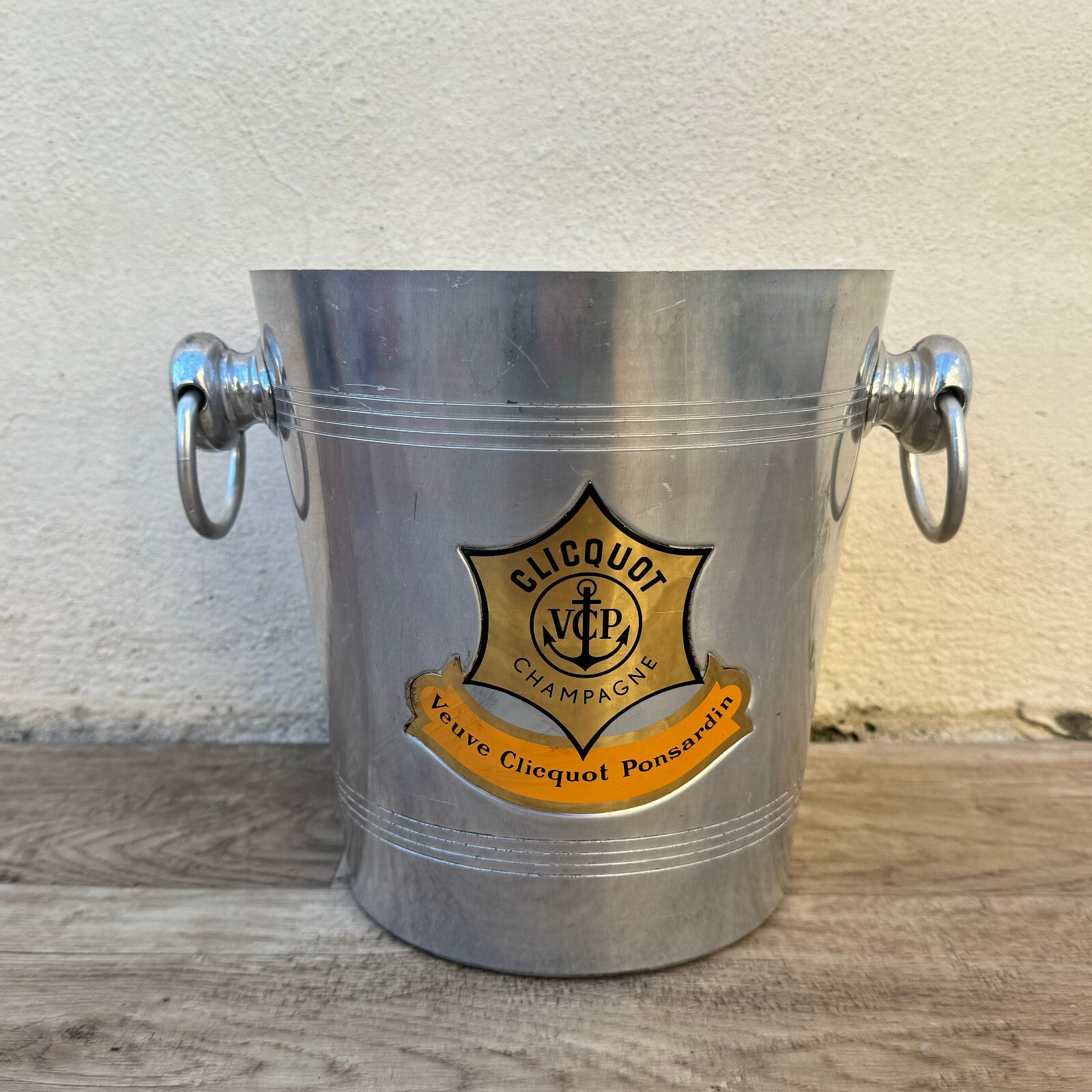 Vintage Veuve Clicquot Champagne Ice Bucket French VCP Aluminum 0905244 Veuve Clicquot