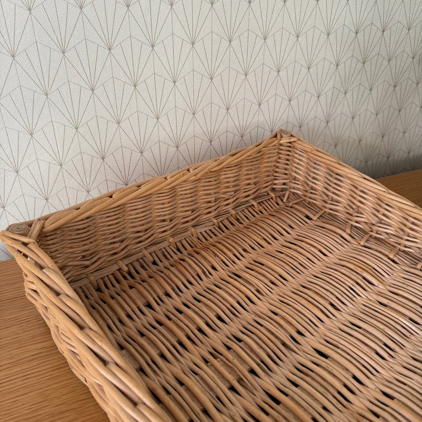 French Wicker Bread Basket Bakery Display Tray Vintage Rattan 0211246 CHIC