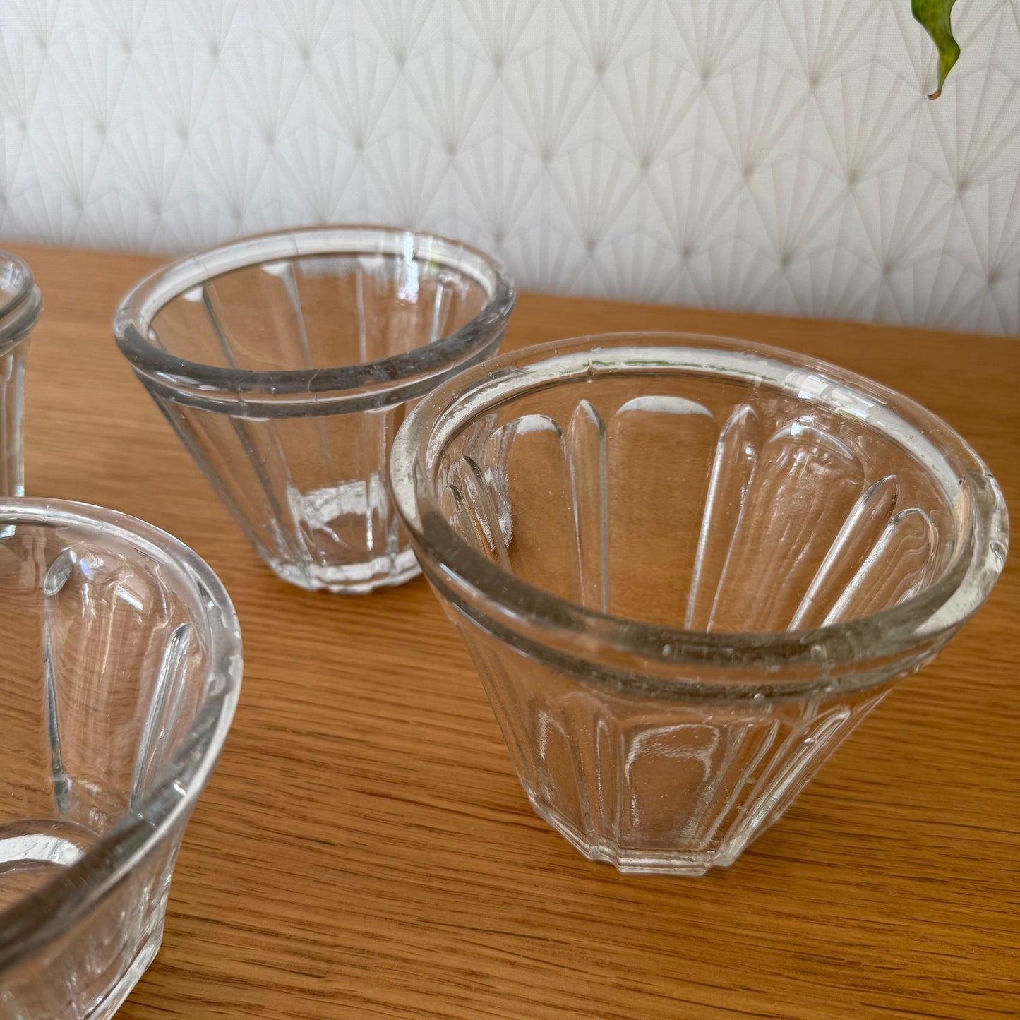 French Jam Jars Vintage Glass Preserving Pots Set of 4 Faceted 2307252 Fleamarketfrance : French vintage and antique decor