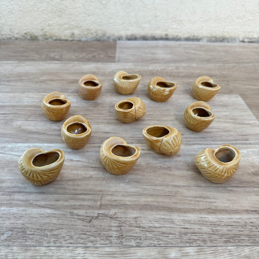 French Escargot Cups Set of 12 Vintage Ceramic Snail Serving 07092312 Unbranded