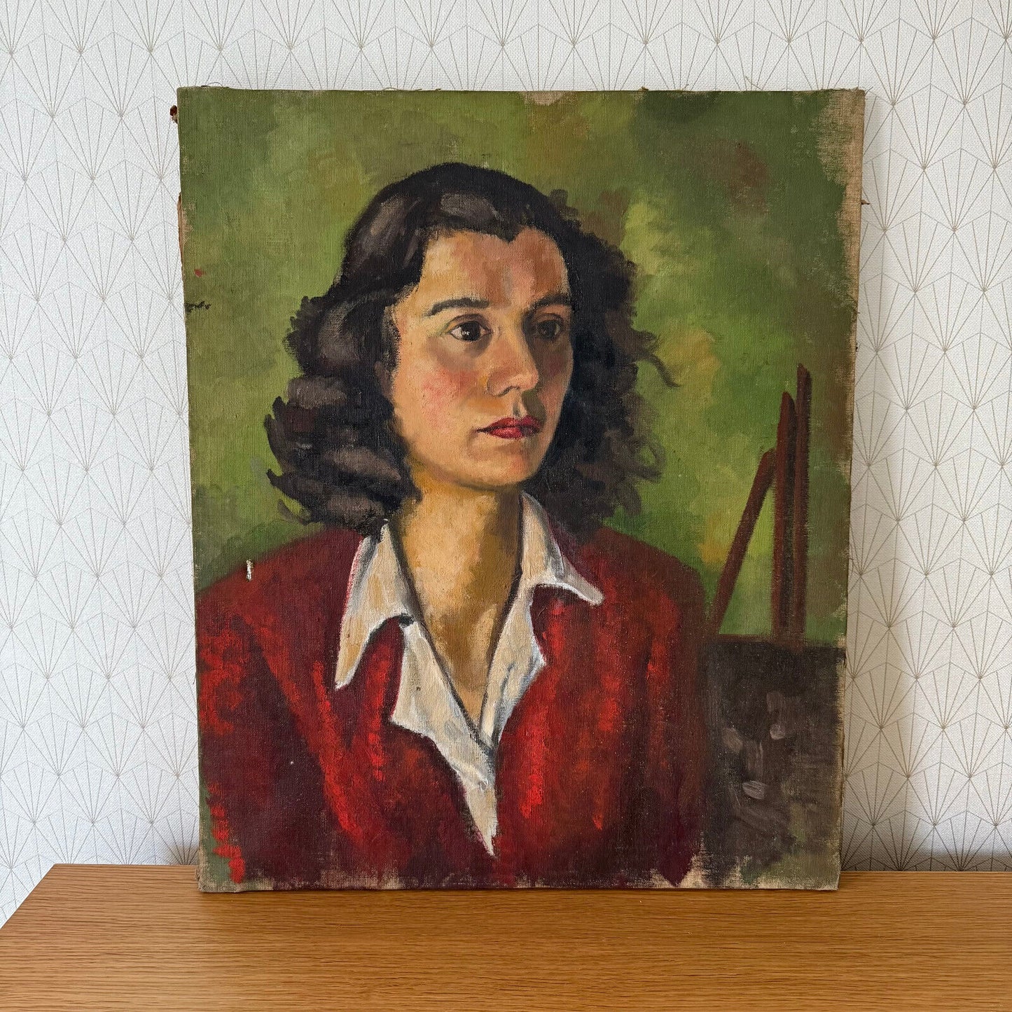 VINTAGE FRENCH OIL PAINTING  Woman Portrait  0803251 - Fleamarketfrance