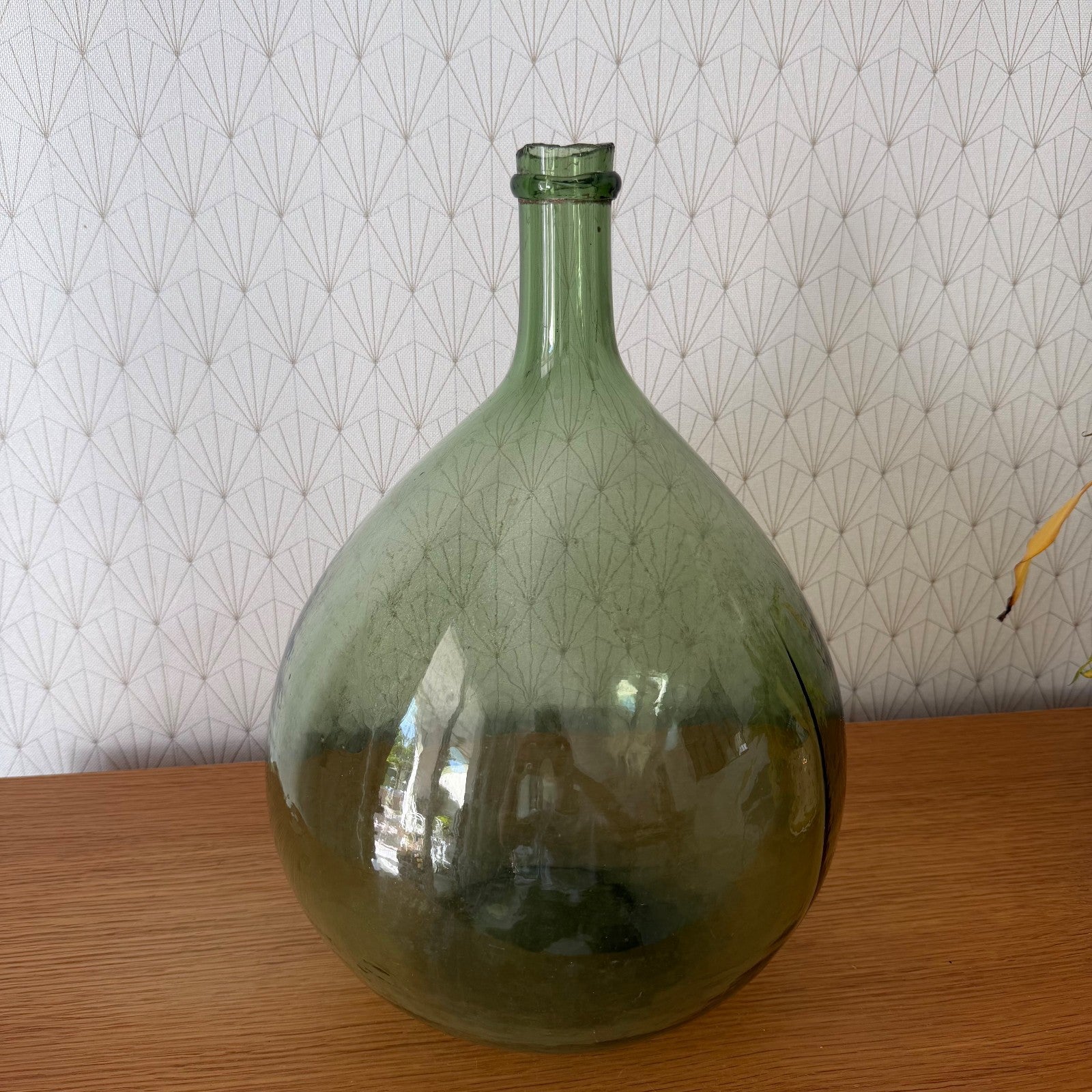 Antique French Dame Jeanne Green Glass Demijohn Wine Bottle 1107263 Fleamarketfrance