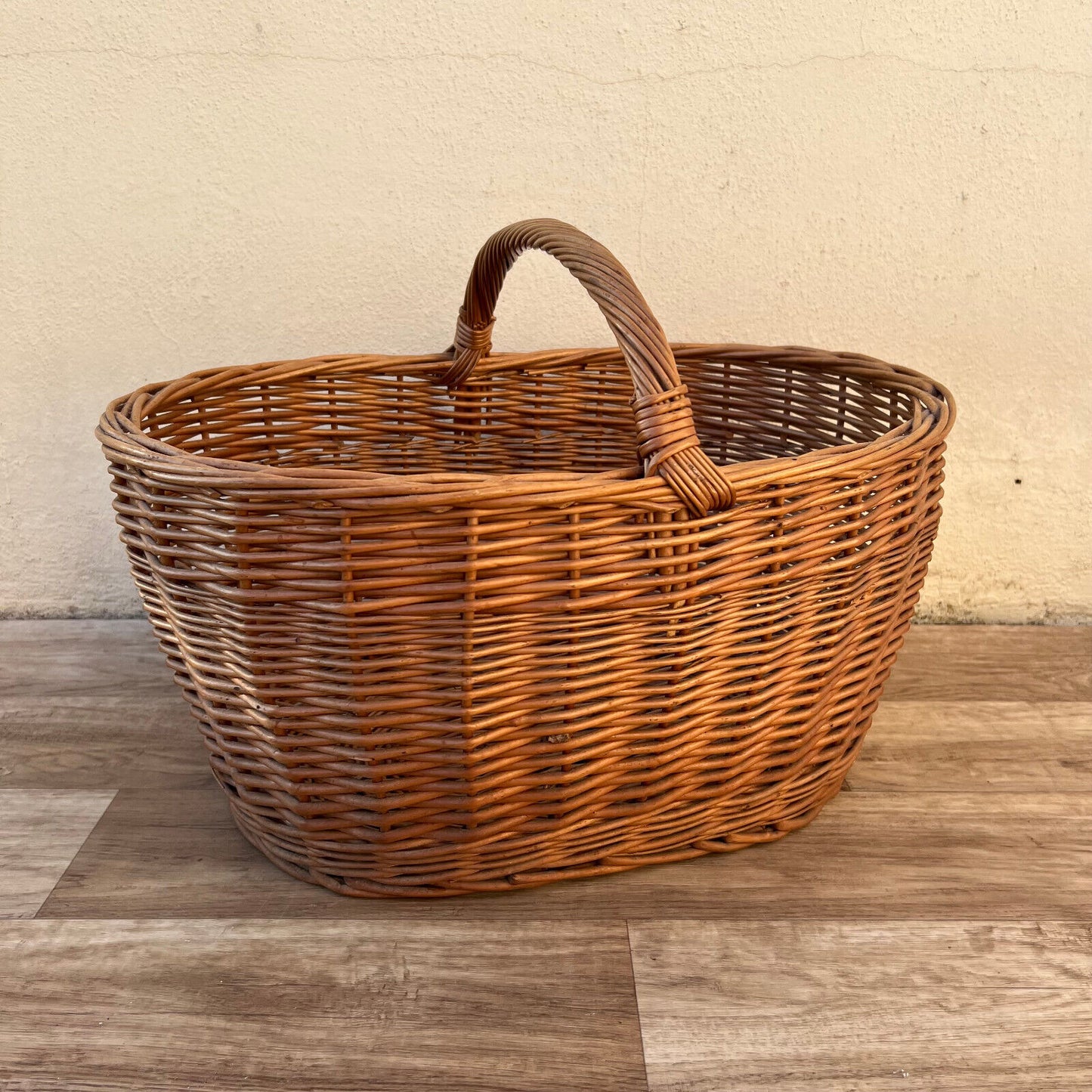 French Wicker Basket market fruits Chic Vintage Woven Rattan 09032517