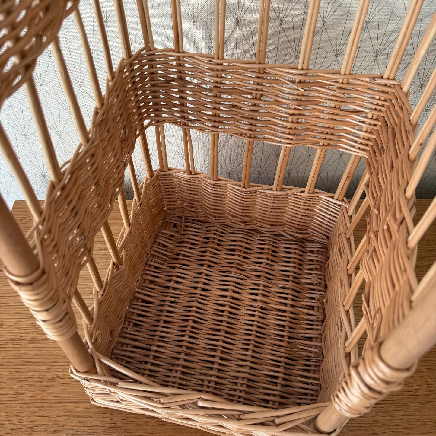 French bread basket wicker rattan storage organizer display bakery 0211244 - Fleamarketfrance