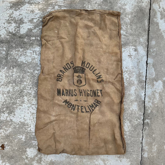 Antique French Flour Sack Linen Marius Hygonet Montellimar Grain Bag 0311231 Unbranded