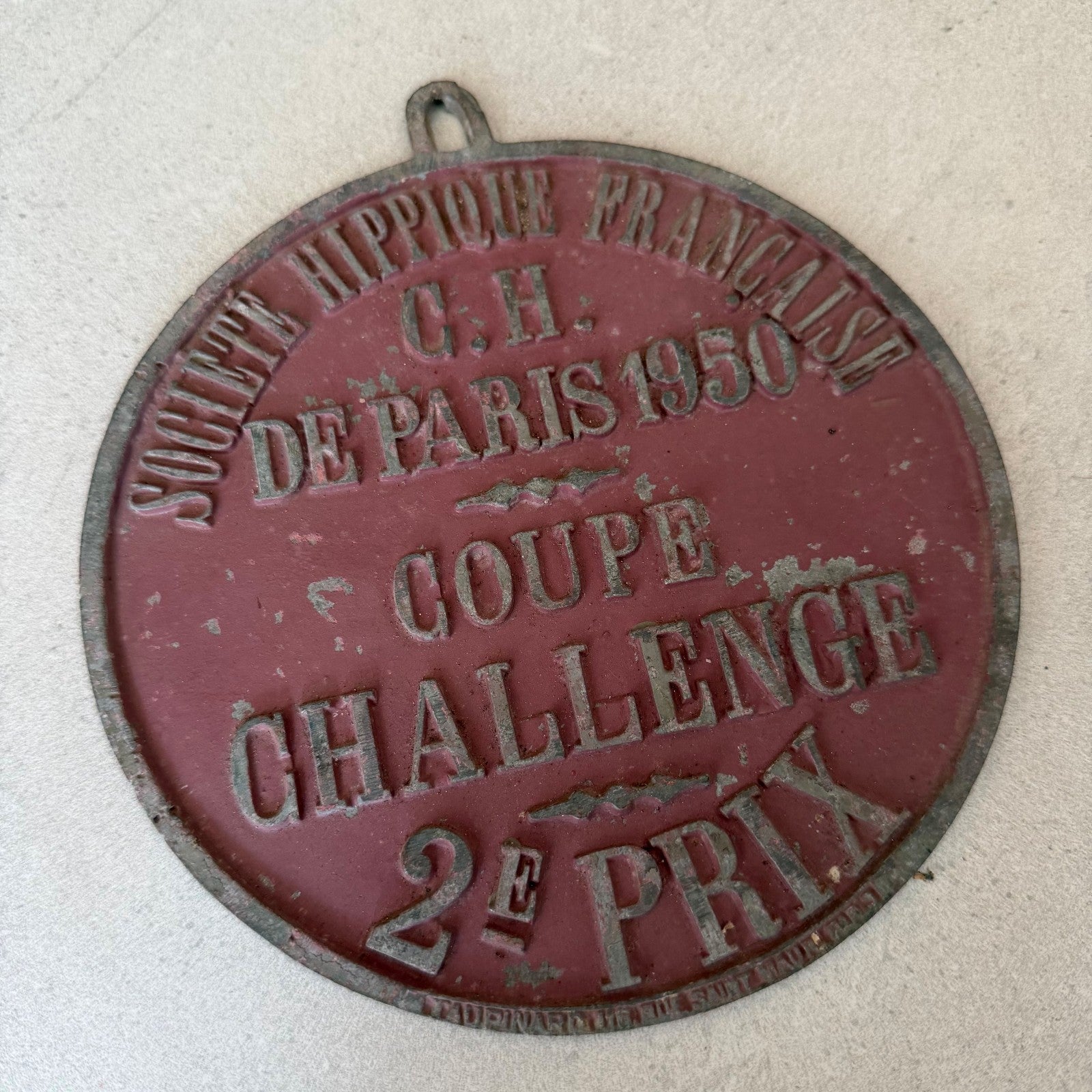 French Horse Trophy Medal 1950 Paris Agricultural Prize Challenge 08022615 Fleamarketfrance