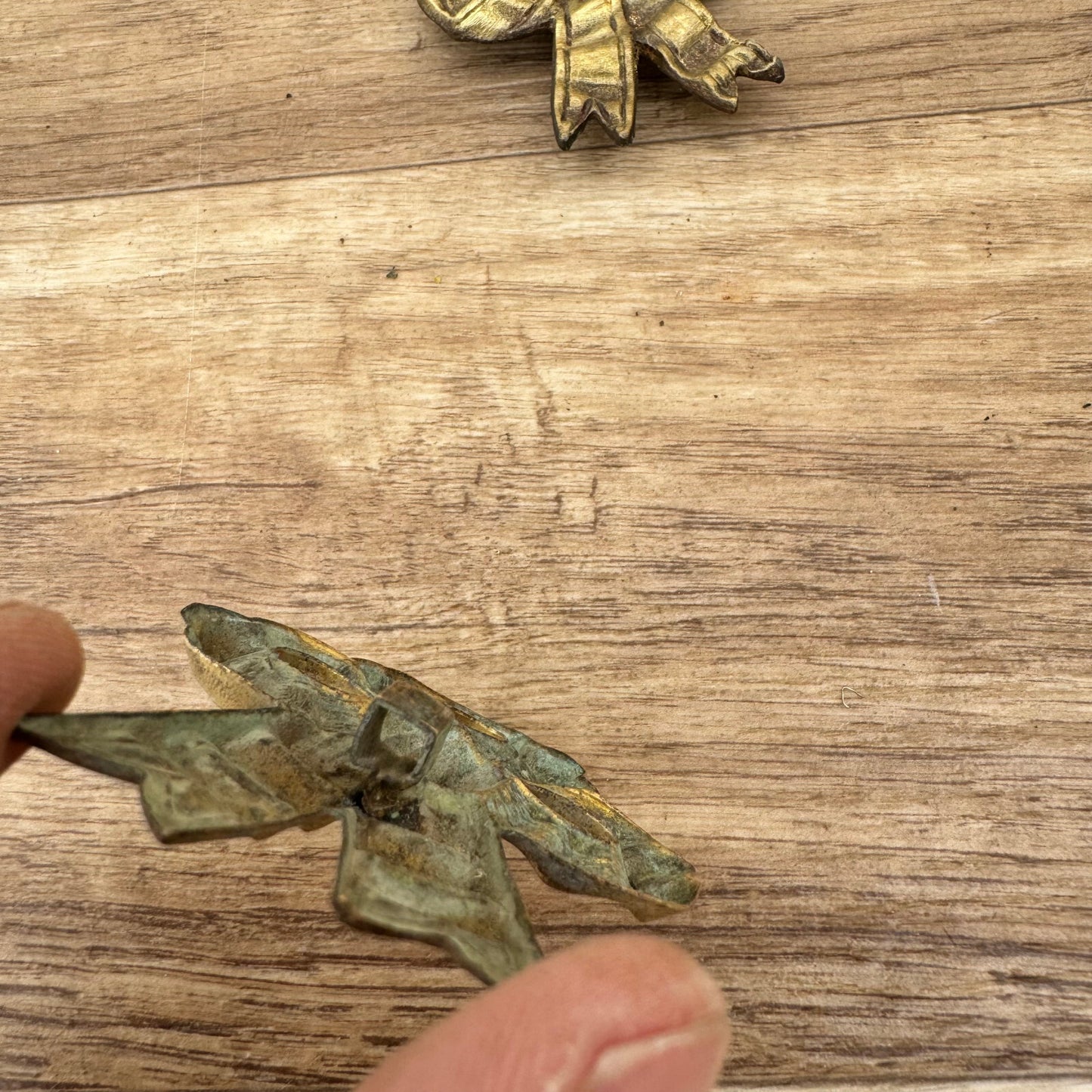 Antique French Brass Ribbon Bow Ornaments Hardware Set 4pc Furniture 0805245 Fleamarketfrance