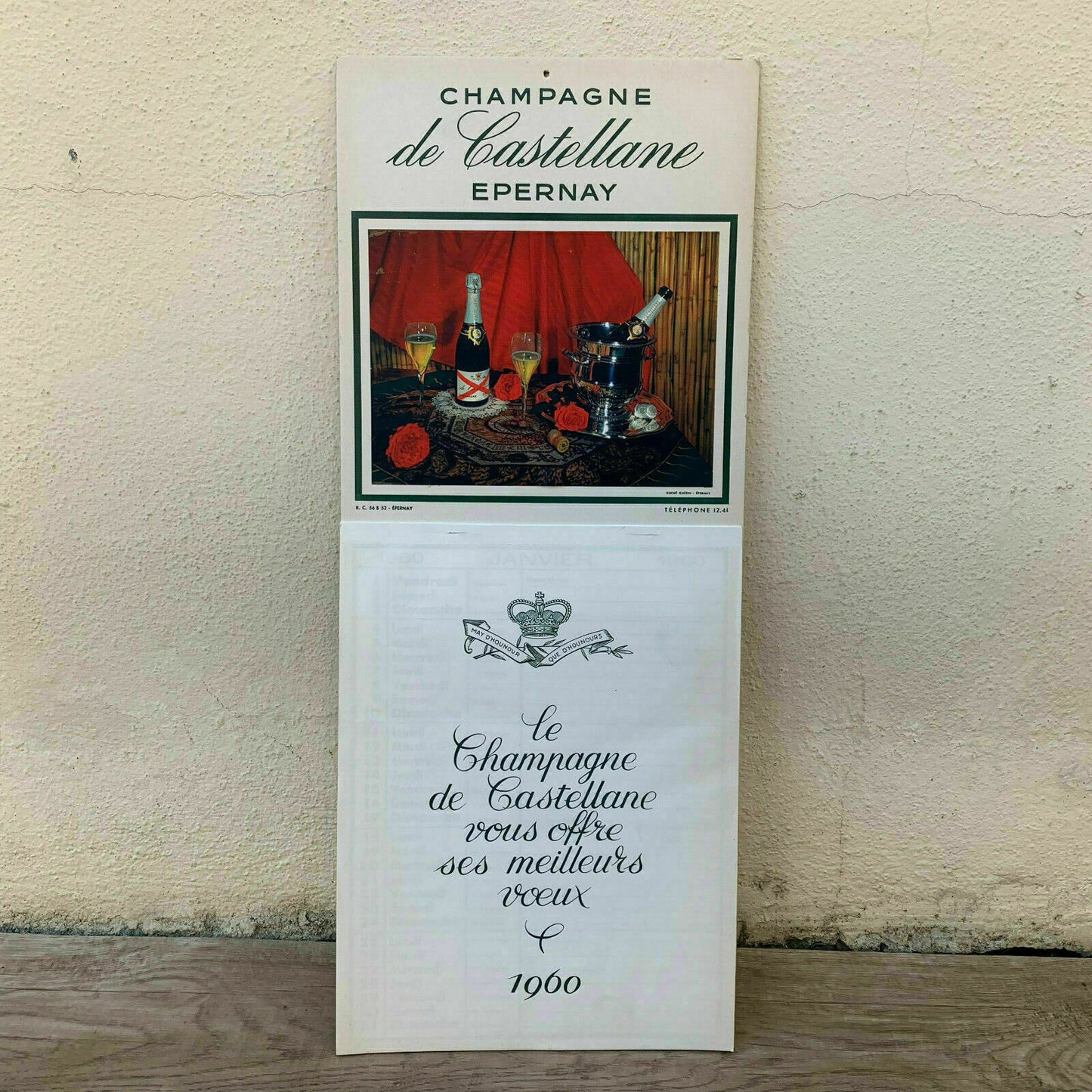 Vintage French Champagne Calendar de Castellane 1960 Advertising 25061912 Champagne de Castellane