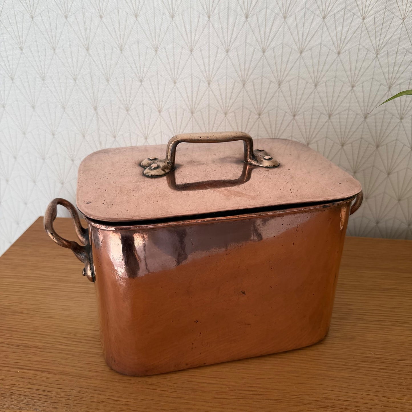 French Copper Stock Pot Dovetailed Vintage Cookware Brass Handles 1803263 Fleamarketfrance