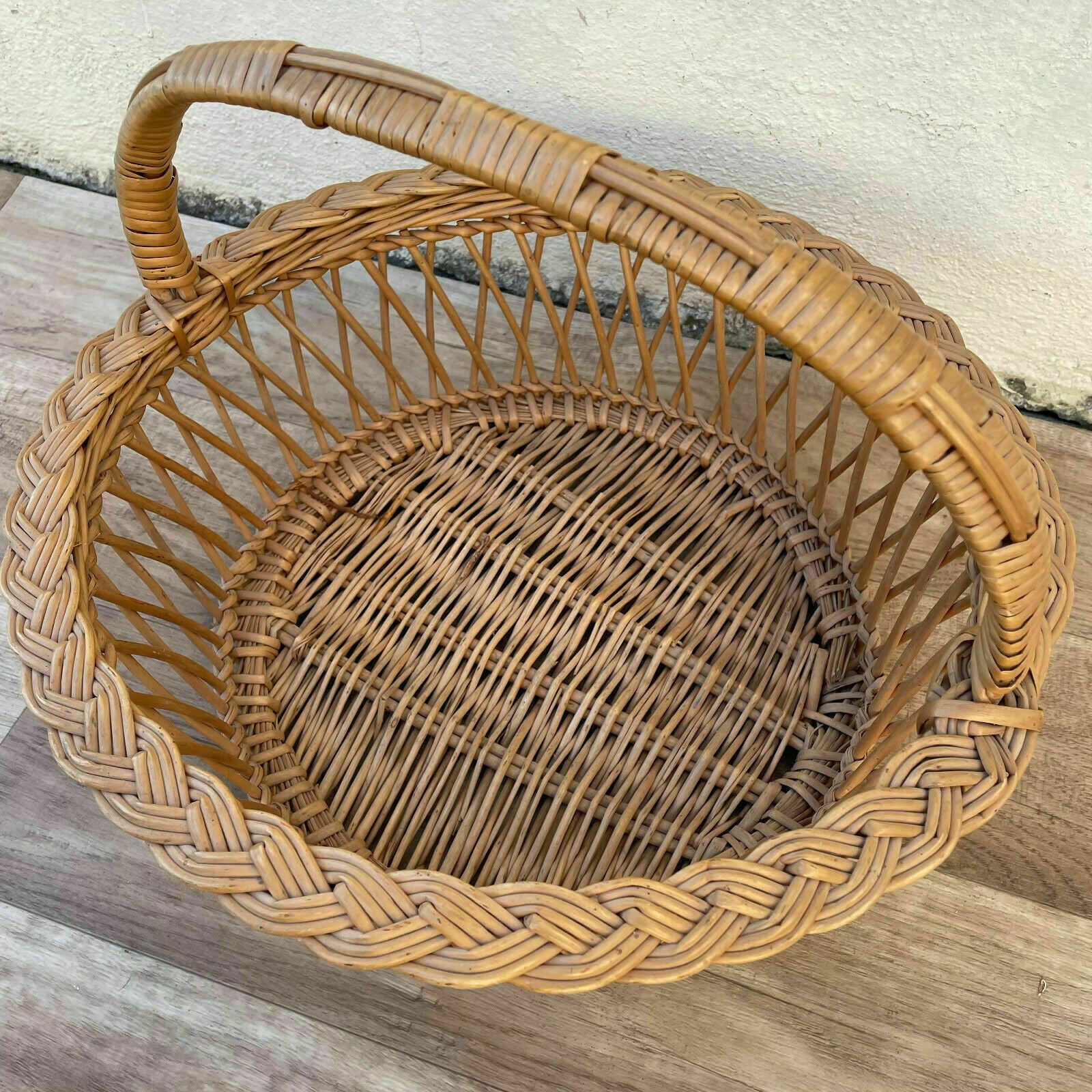 Basket Wicker Rattan Laundry Fruits House vintage french small cute 22102112 - Fleamarketfrance