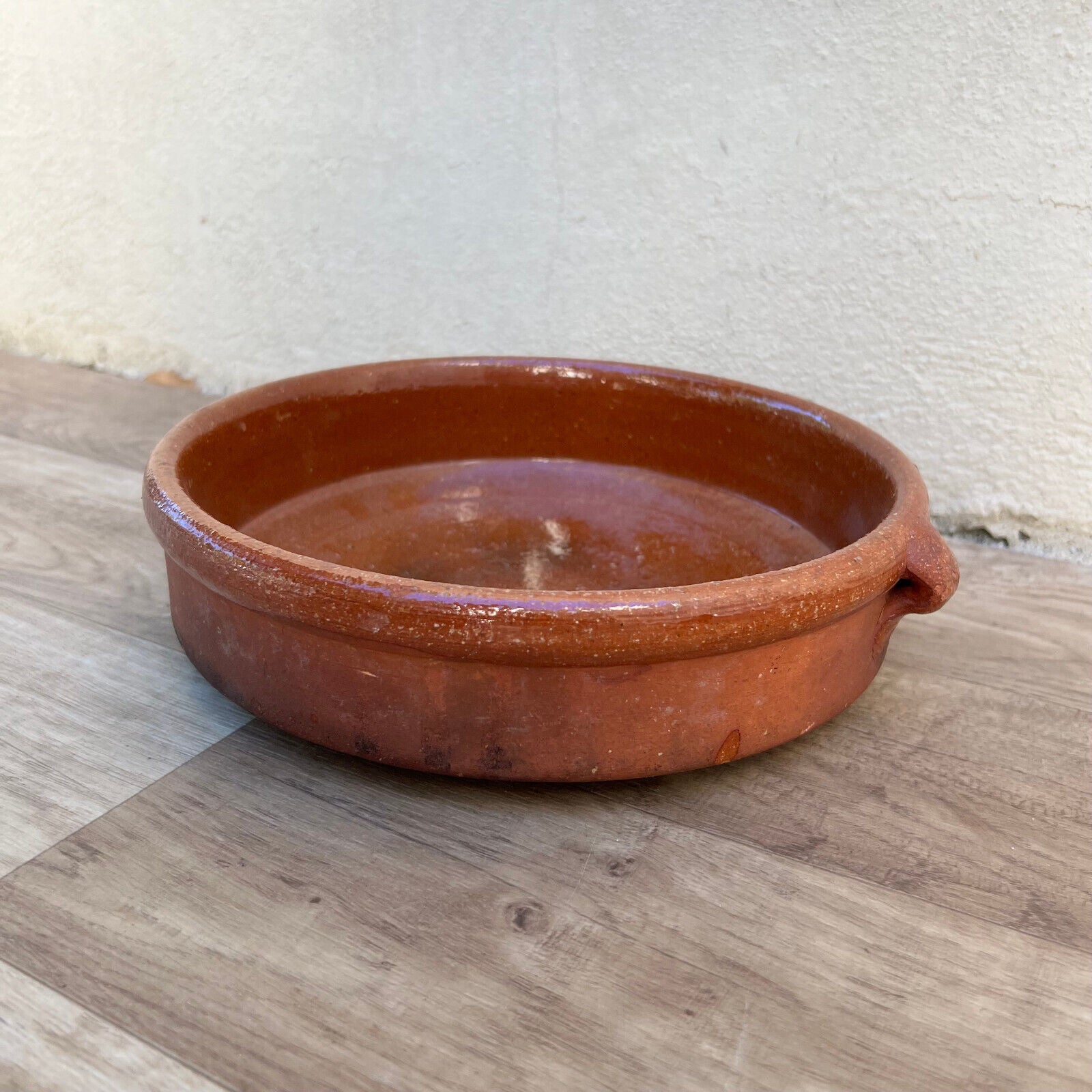 French 10” pottery Brown Fruit bowl Provence Vintage Tian Glazed 06102416 - Fleamarketfrance