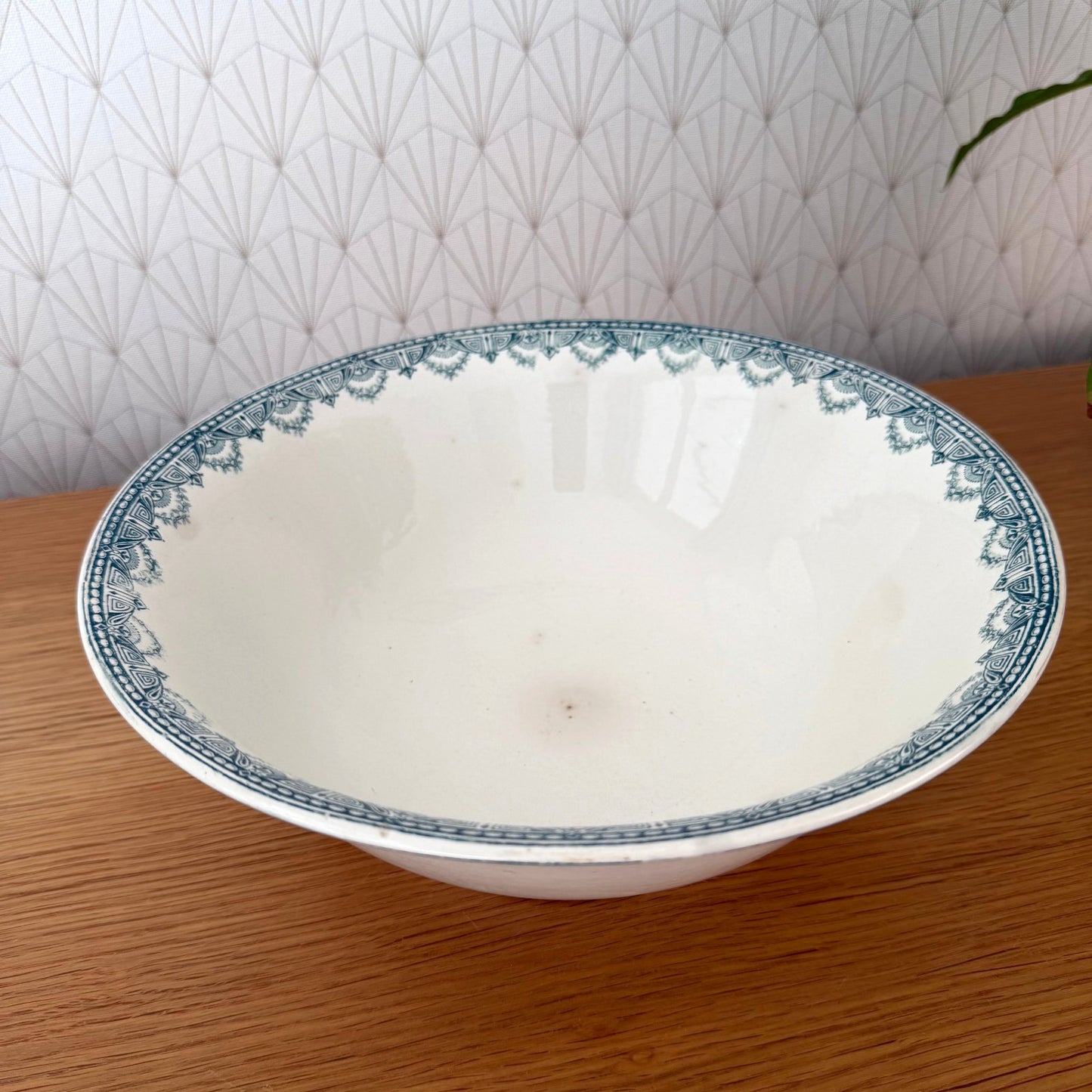 French Terre de fer Tian Fruits mixing bowl Stamped 2210255