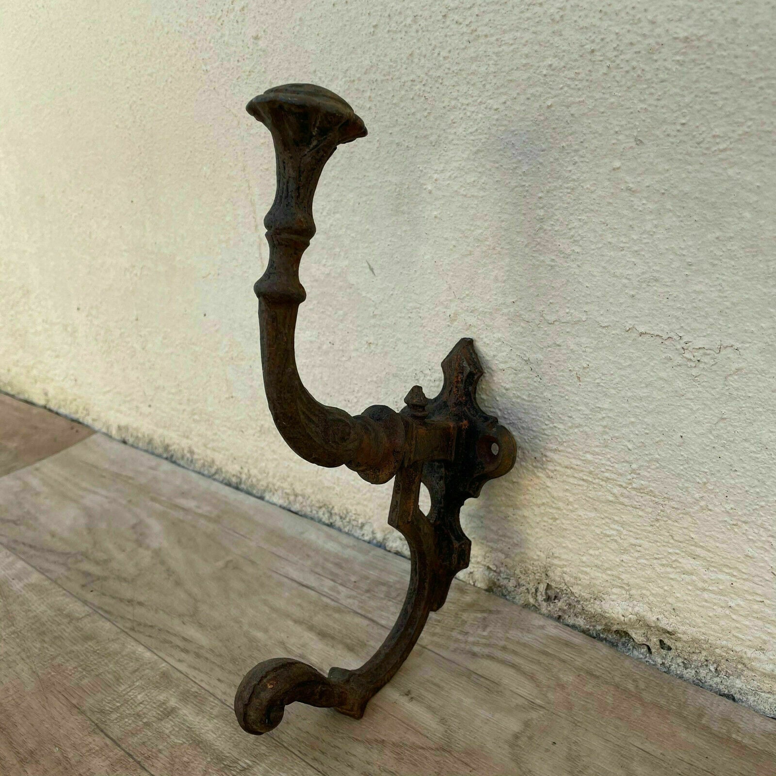 Antique French Coat Hook Hat Hanger Old Wooden Ball End 02062113 - Fleamarketfrance