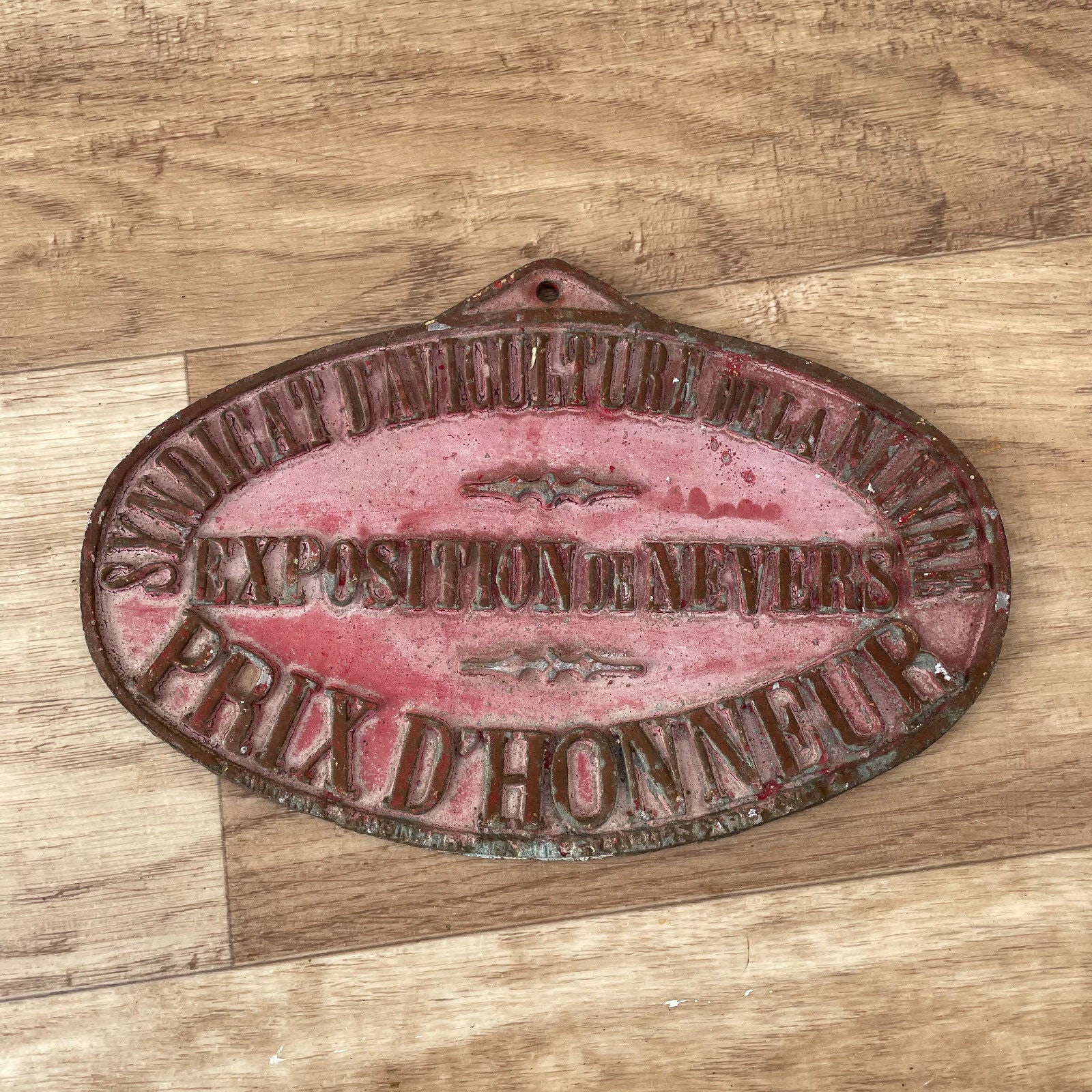 French Agricultural Award Plaque Vintage Prize Sign Trophy Metal 1103256 Fleamarketfrance