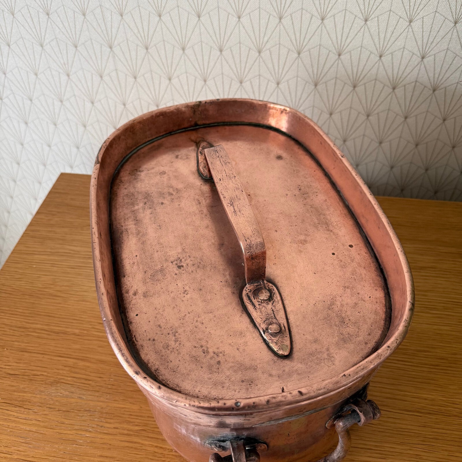 French Copper Daubiere Antique Dovetailed Stock Pot 13 3/4" 2002251 Fleamarketfrance