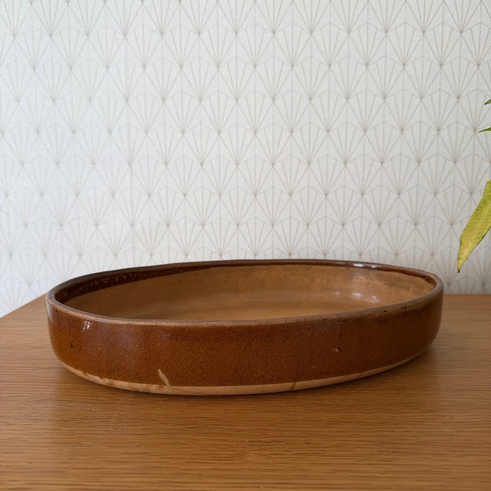Vintage French Stoneware Gratin Dish Oval Rustic Pottery Terrine 1506269 Fleamarketfrance