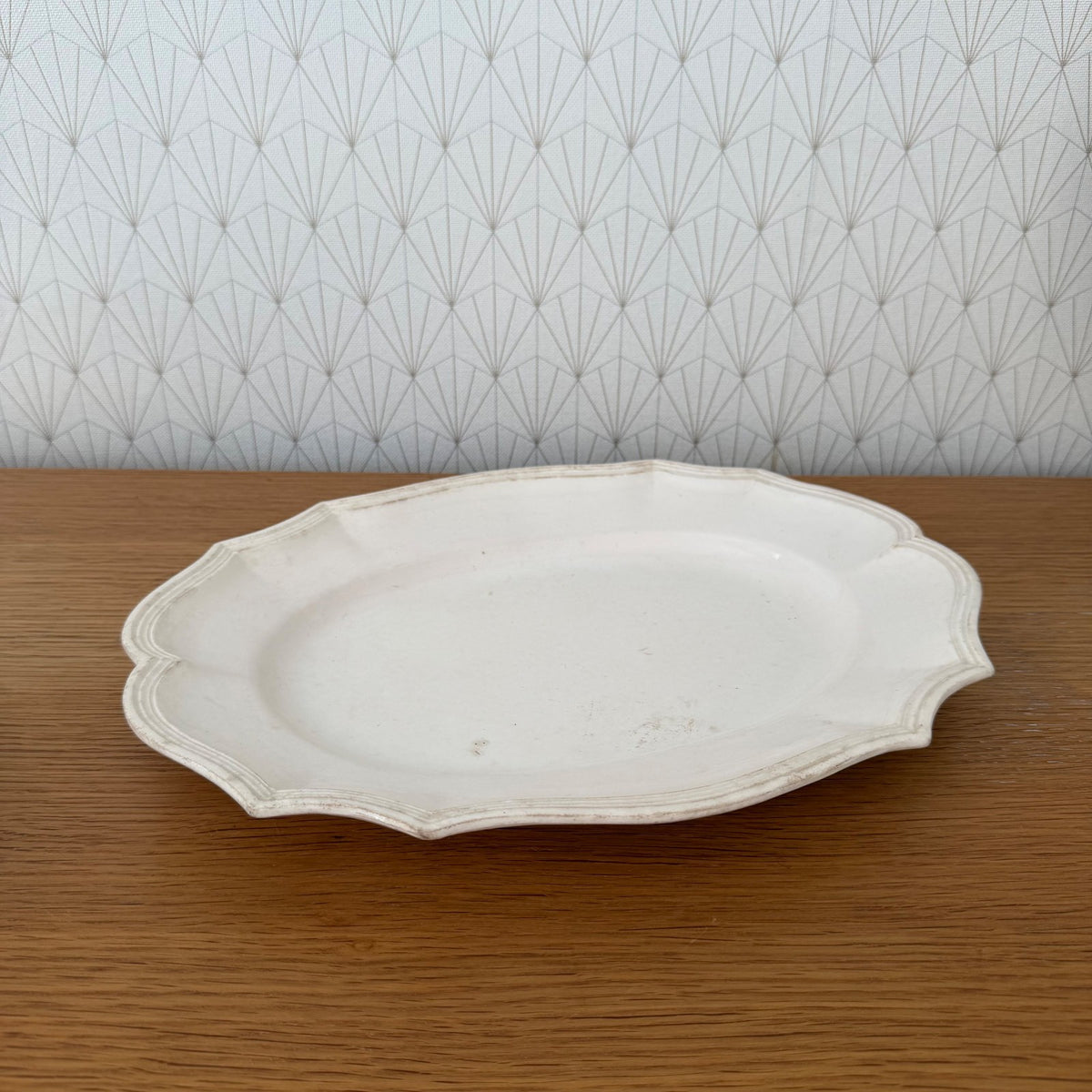 French Ironstone Oval Platter White Serving Dish Antique 04092628