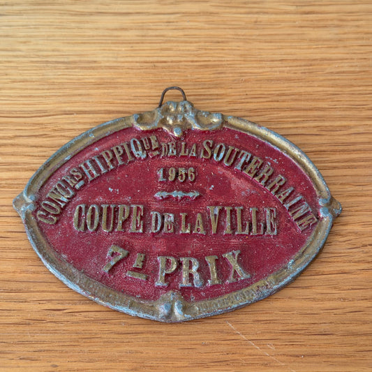 French Agricultural Trophy Plaque 1956 Coupe De La Ville Prize Award 1301264 Fleamarketfrance : French vintage and antique decor