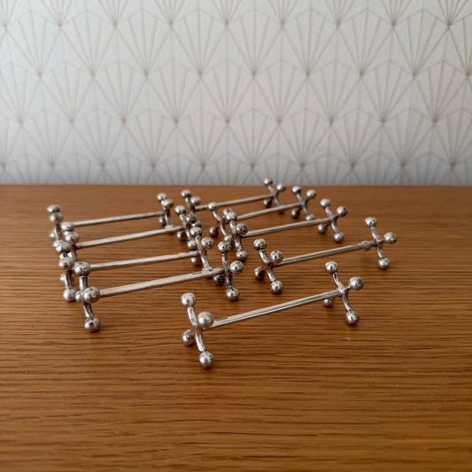 9 French Christofle Silver-plated Knife Rests 13012621