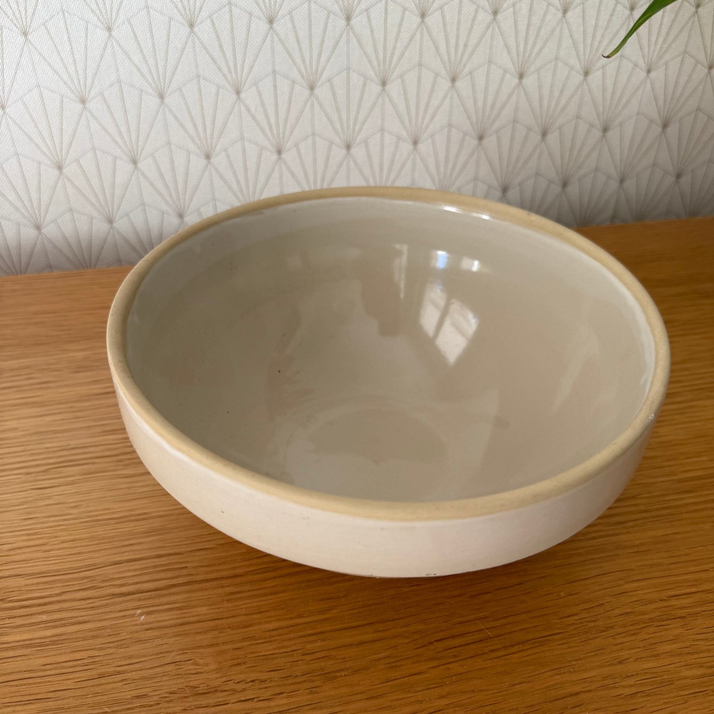 VINTAGE FRENCH STONEWARE SALAD MIXING BOWL TERRINE DIGOIN 8 1/4" 0409253