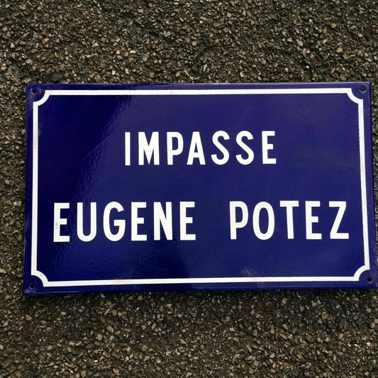 French Street Enamel Sign Plaque - RARE FROM AVIGNON metal potez Fleamarketfrance