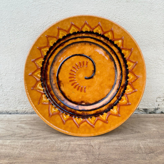 Vintage Ceramic Plate made in France french BIOT sun sunburst 26042412 - Fleamarketfrance