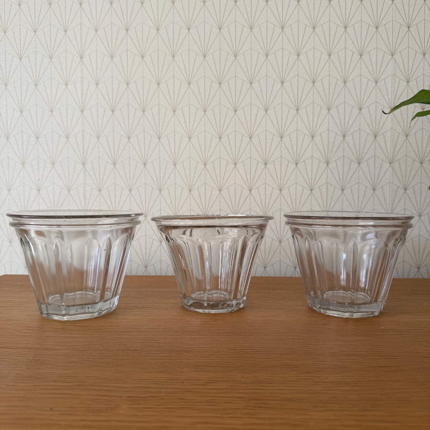 3 Large Vintage French Glass Jam Jelly Jar Pot Faceted Preserving Glass 1812253 Fleamarketfrance : French vintage and antique decor