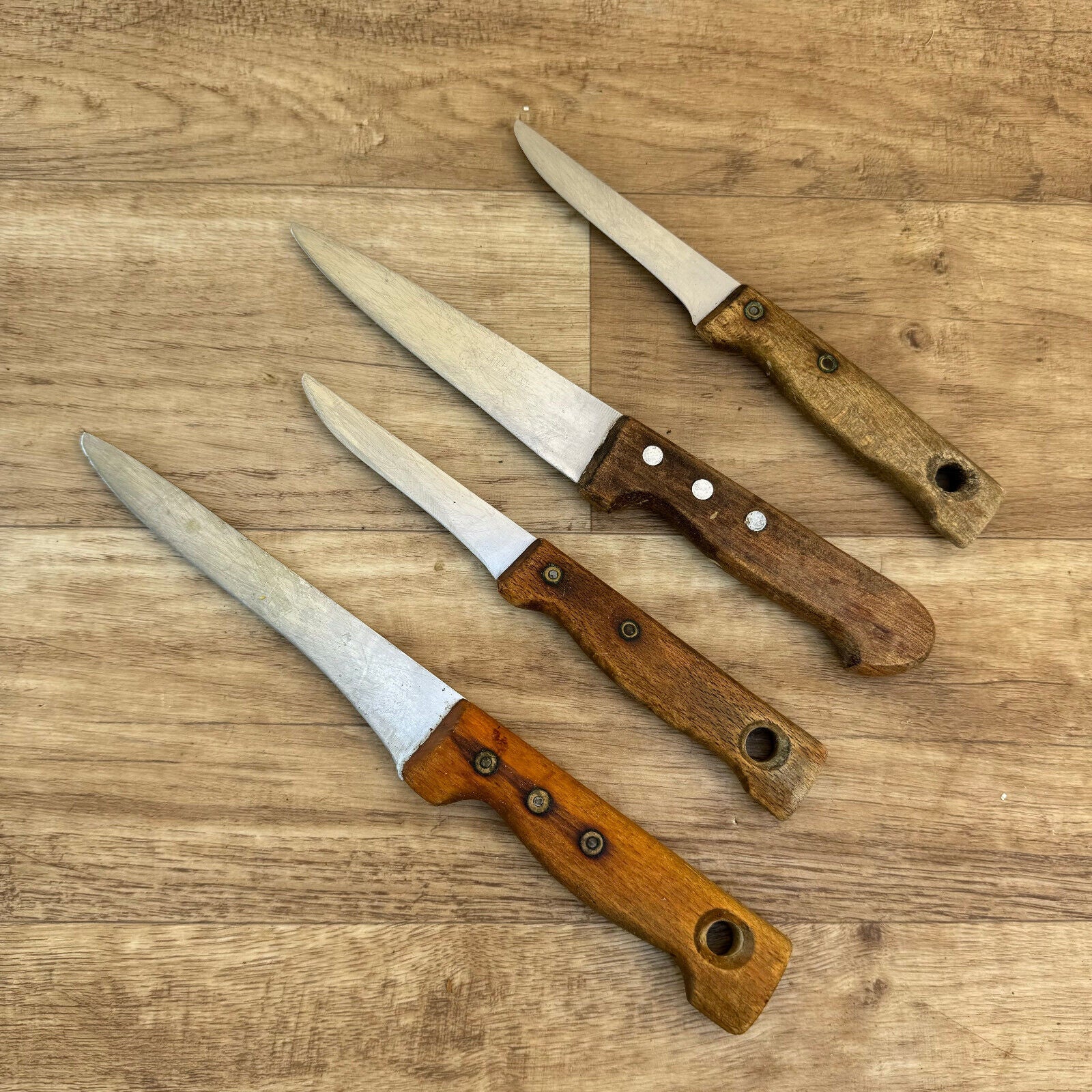 set of 4 french vintage butcher kitchen knife knives from France 02082429 - Fleamarketfrance