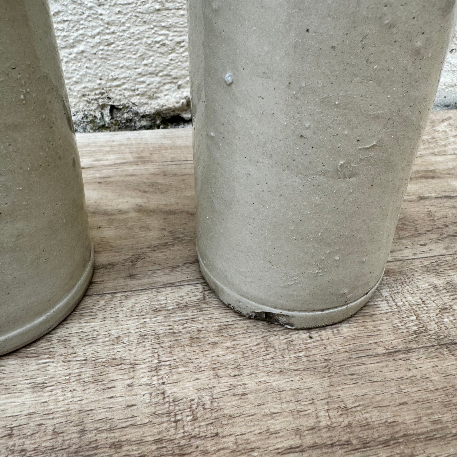 French Stoneware Bottles Vintage Ceramic Wine Jugs Pair Taupe Glaze 2904249 Unmarked