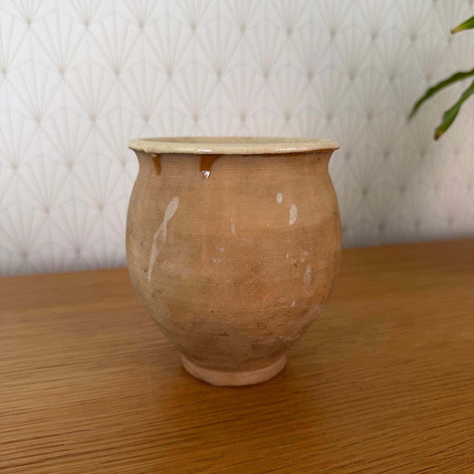 Antique French Honey Pot Terracotta Brown Glazed Pottery 1900 20102512 Unmarked