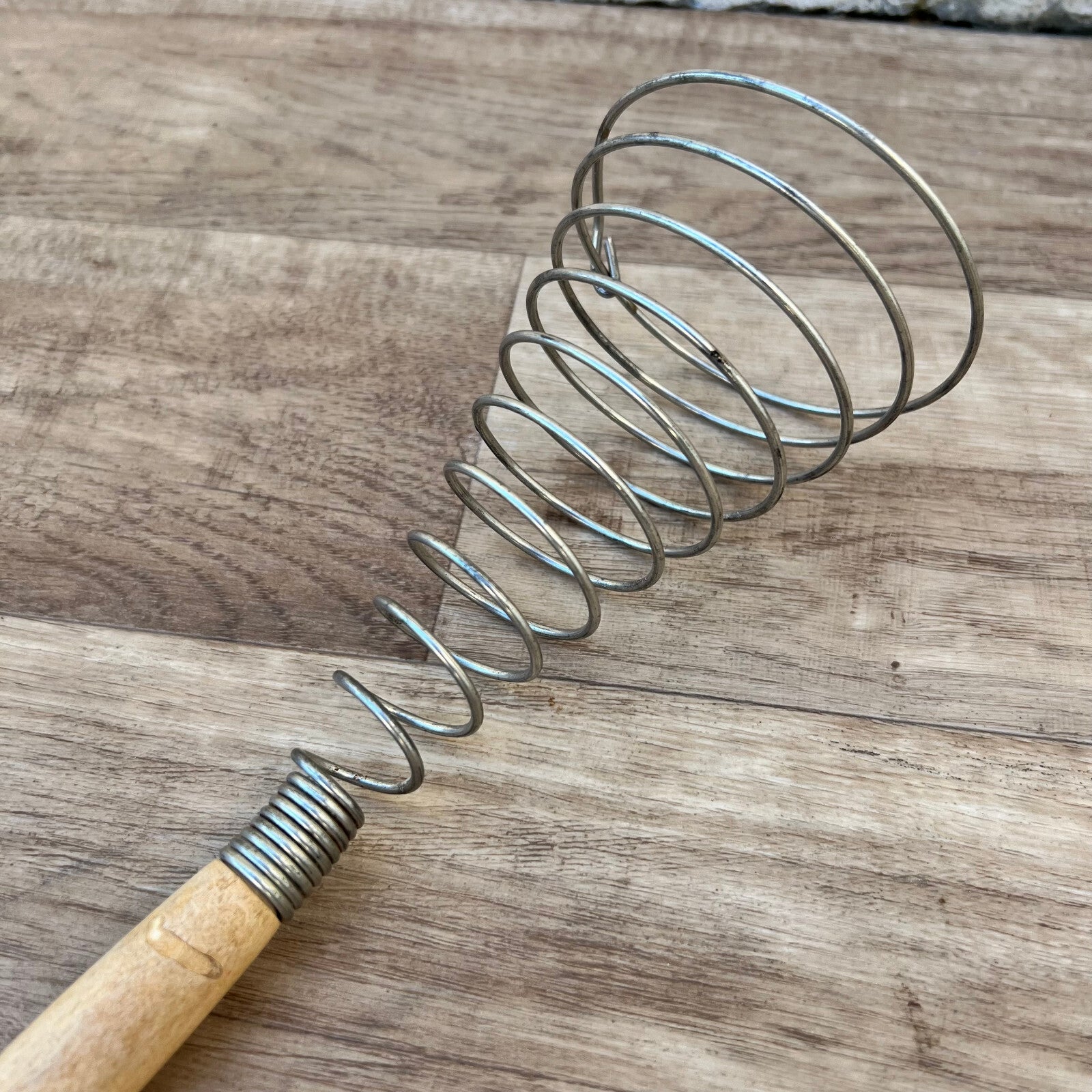 French Wire Whisk Vintage Wooden Handle Kitchen Utensil Beater 2007229 Unbranded