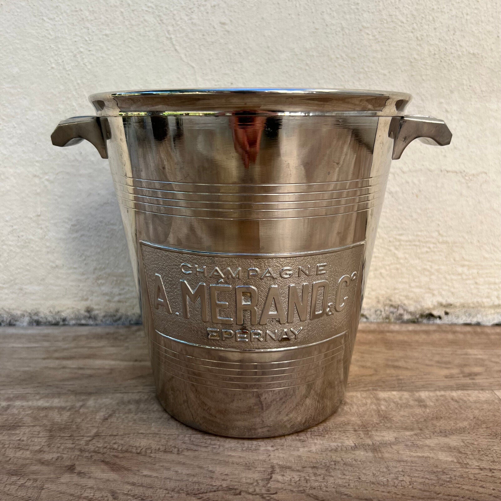Vintage French Champagne Silverplate Bucket Cooler silverplate MERAND 2107225 - Fleamarketfrance