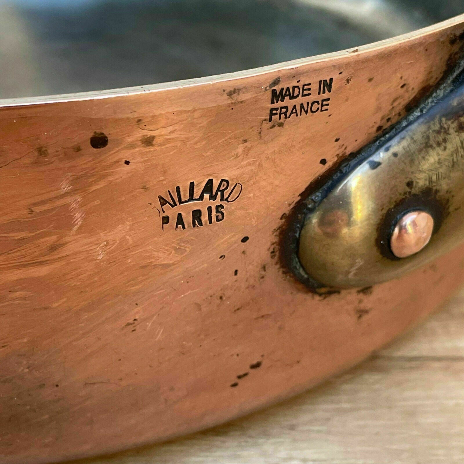 Gaillard Paris France saute Pan 9 1/2" Vtg Copper Cookware 0310216 - Fleamarketfrance