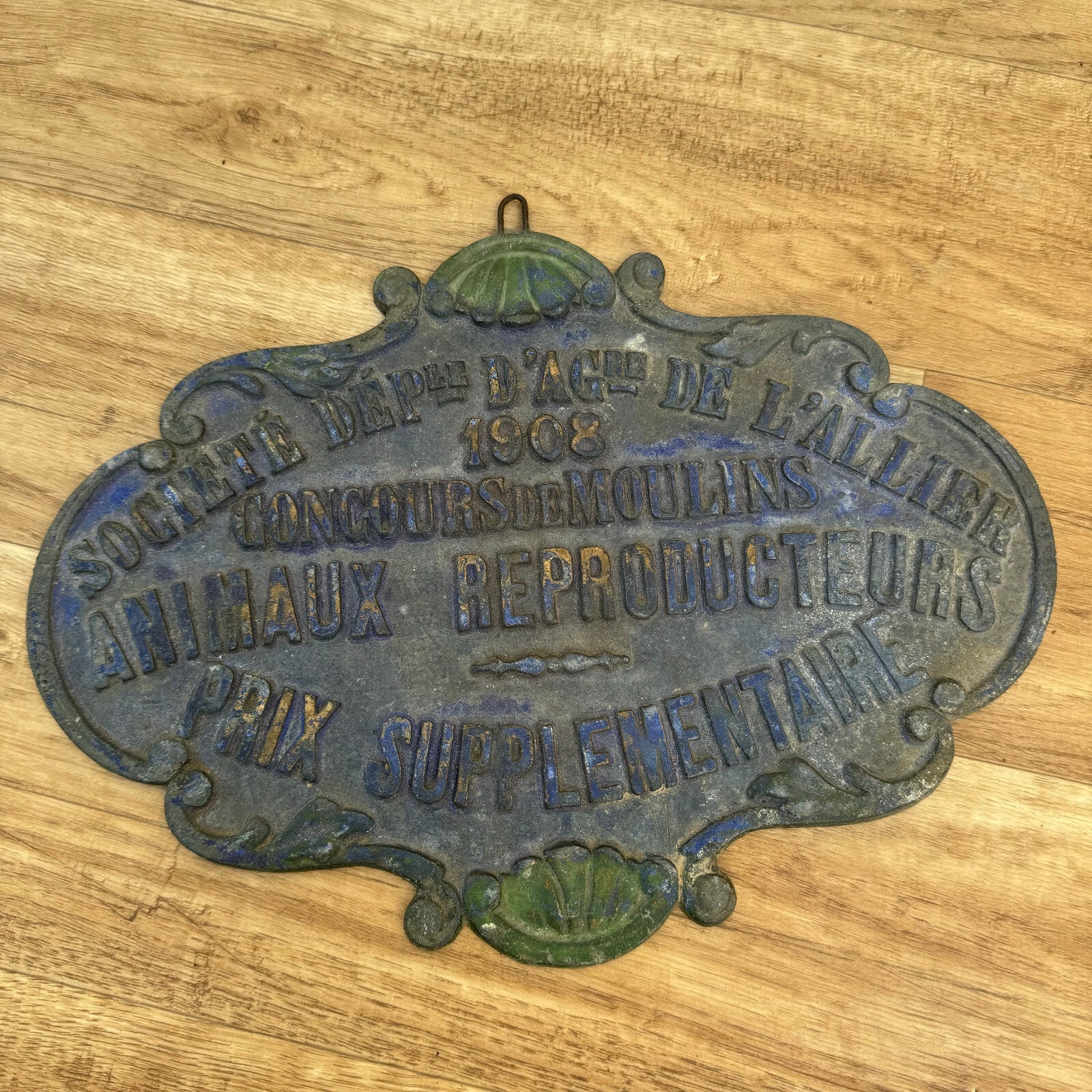 French Agricultural Plaque 1908 Bronze Competition Award Trophy 0309242 Fleamarketfrance