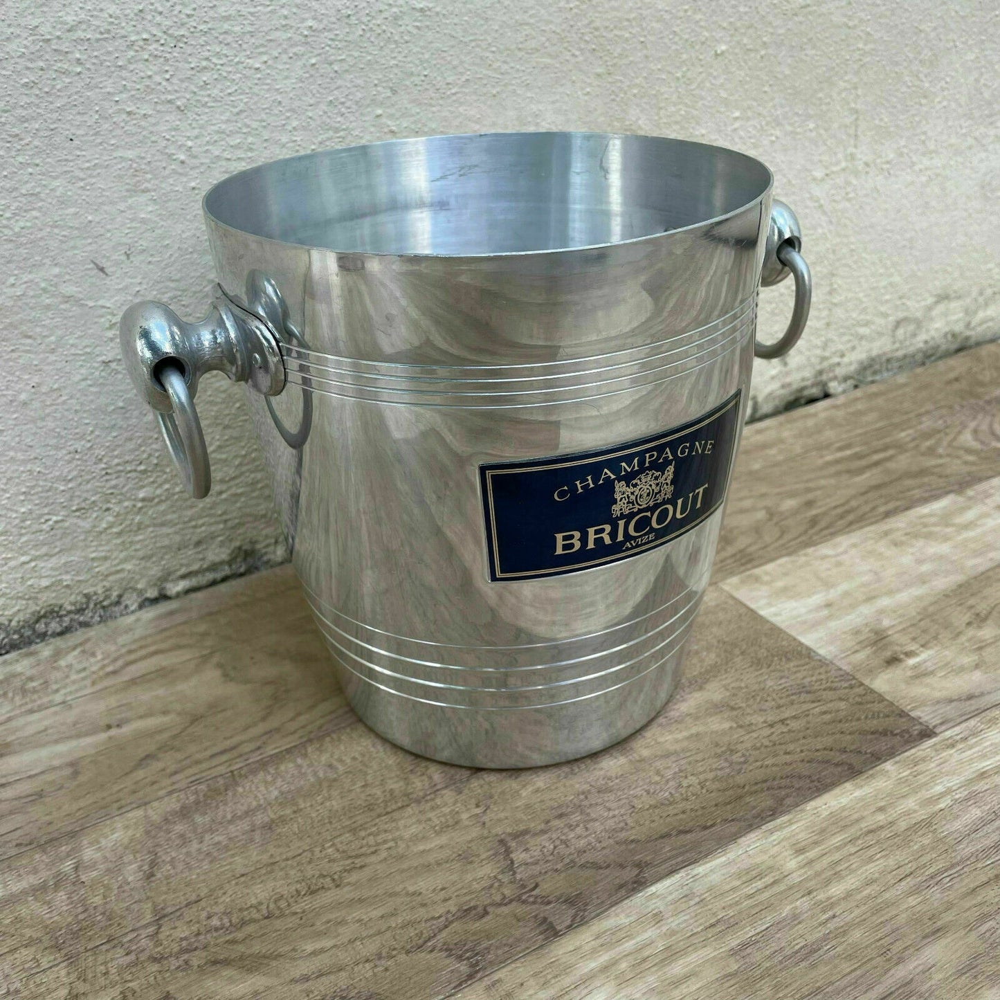Vintage French Champagne Bucket Bricout Ice Cooler Silver Metal 1110213 Bricout