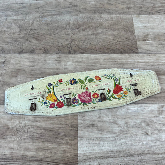 vintage french metal towel cloth rack dishcloth hanger 1206235 Unbranded