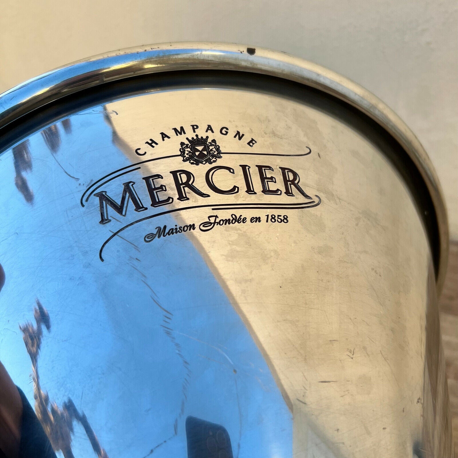 Vintage French Champagne Tin Bucket Cooler  MERCIER 21032213 - Fleamarketfrance