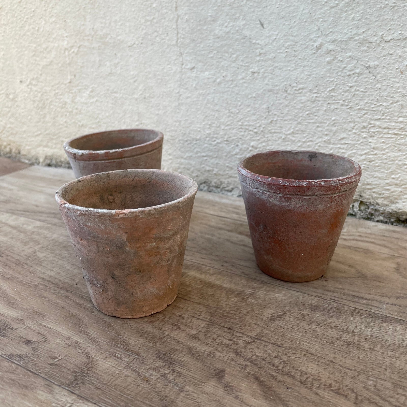 French Terracotta Pots Vintage Small Plant Pots Set of 3 1403252 Fleamarketfrance