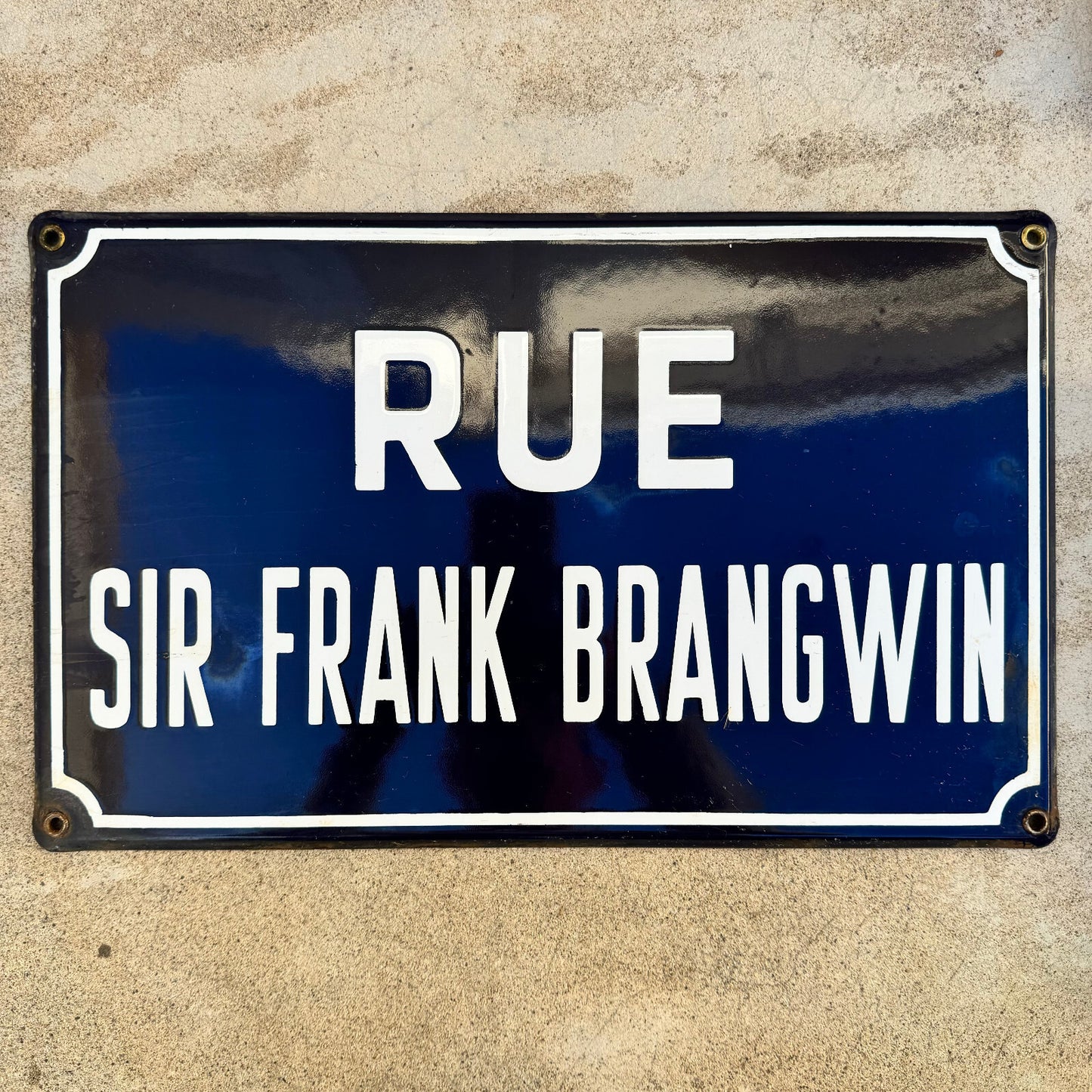 Vintage French Street Sign Rue Sir Frank Brangwyn Enamel Plaque 13042416 Fleamarketfrance