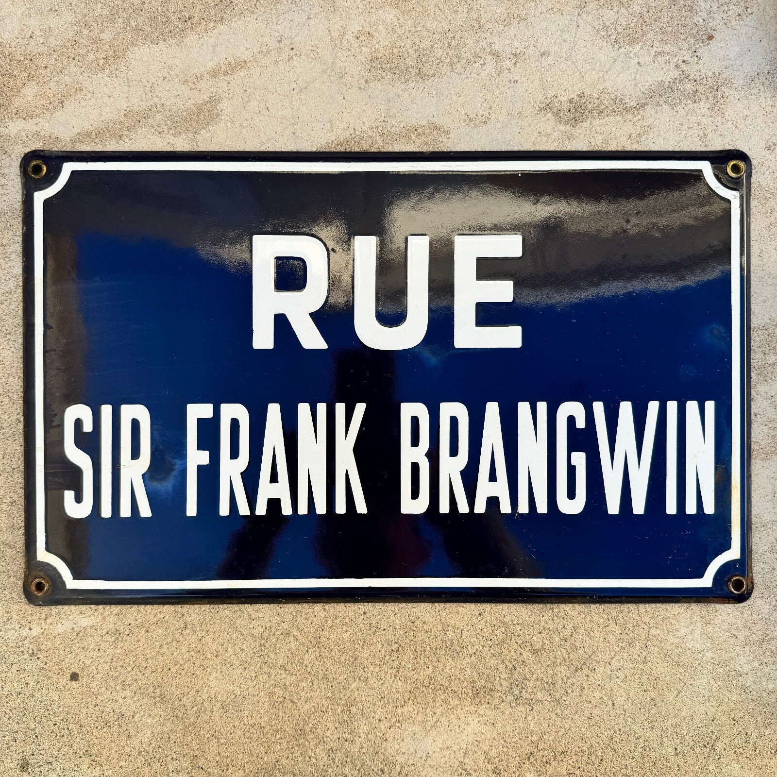 Vintage French Street Sign Rue Sir Frank Brangwyn Enamel Plaque 13042416 Fleamarketfrance