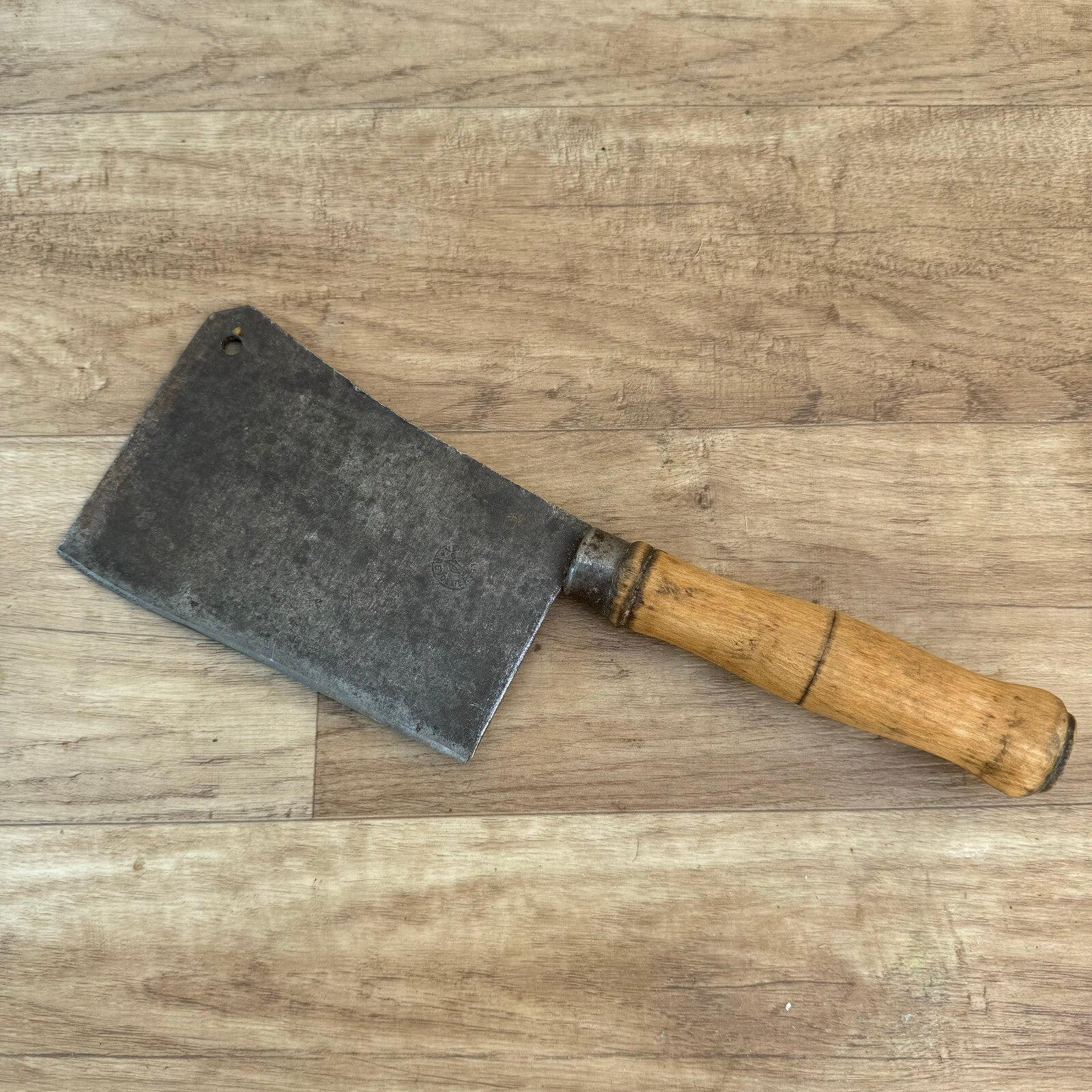 Vintage French Meat Cleaver Pradel Butcher Chef Tool Wood Handle 02082427 Pradel