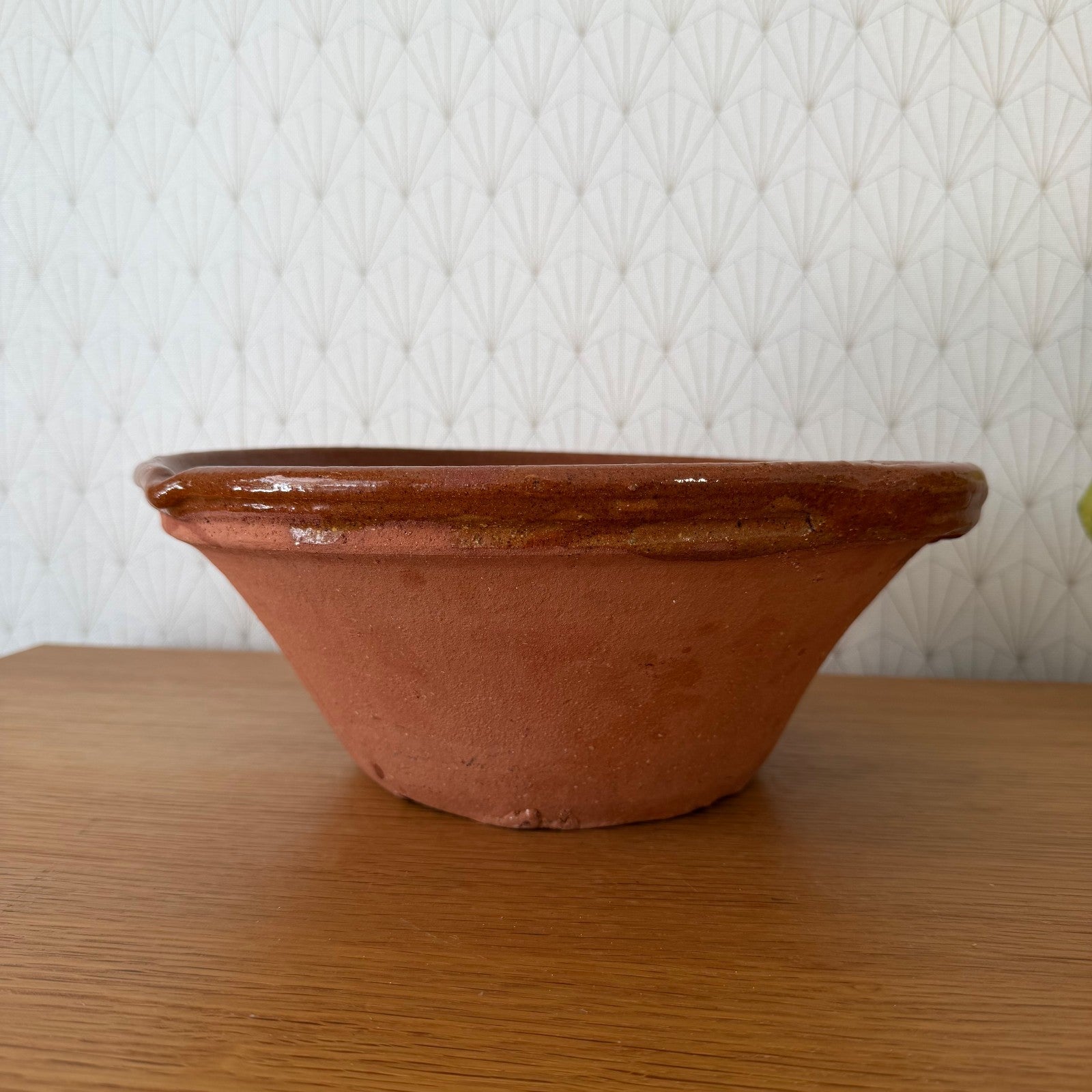 Vintage French Terracotta Glazed Rustic Pottery Mixing Tian 14072614 Fleamarketfrance