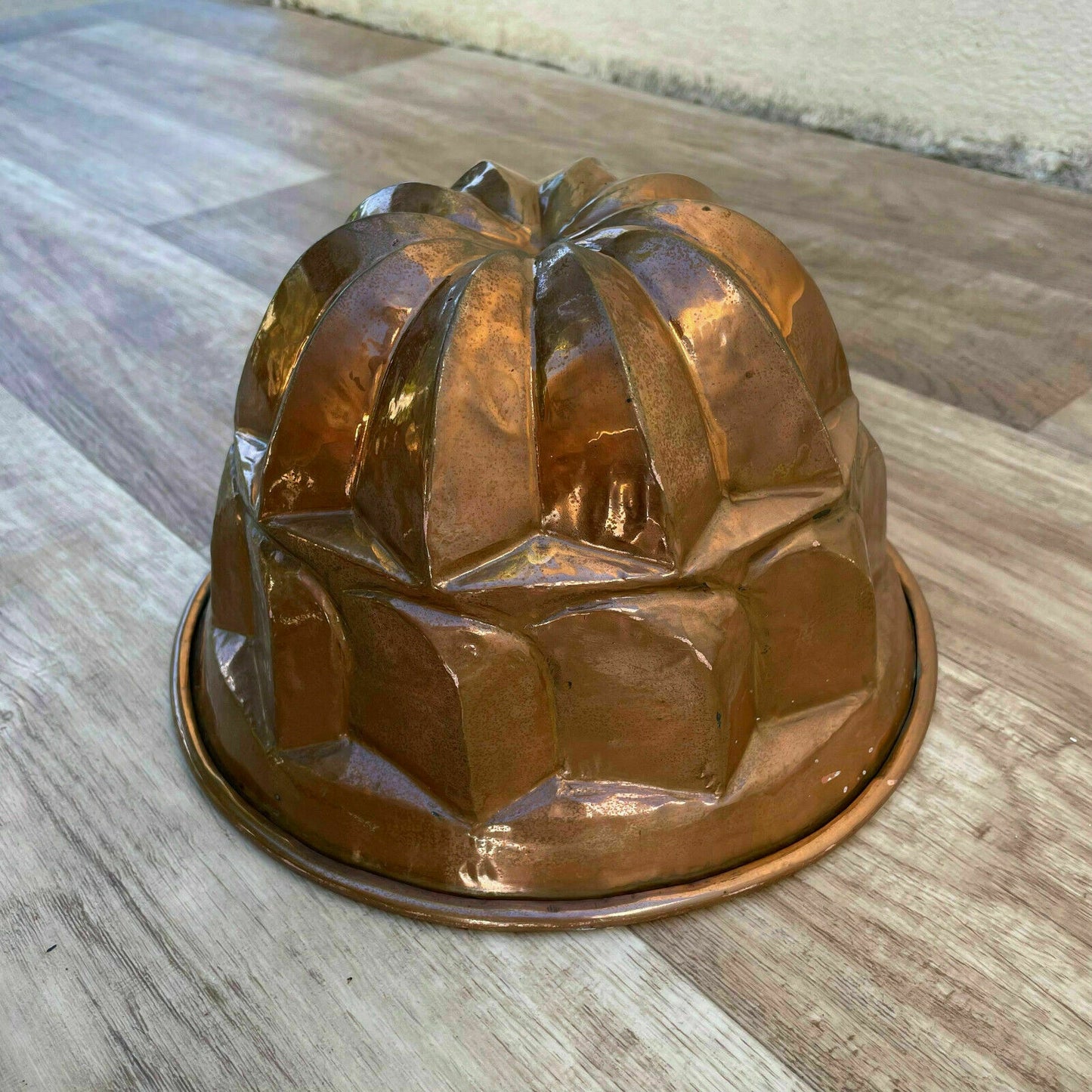 Antique French Copper Mold Tin Lined Pumpkin Bundt Cake Jelly 24072119 Fleamarketfrance