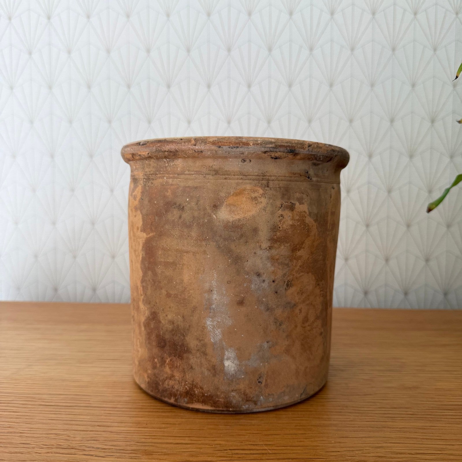 Antique French Confit Pot Terra Cotta Ceramic Kitchen Pottery 6 3/4" 2510258 Unmarked
