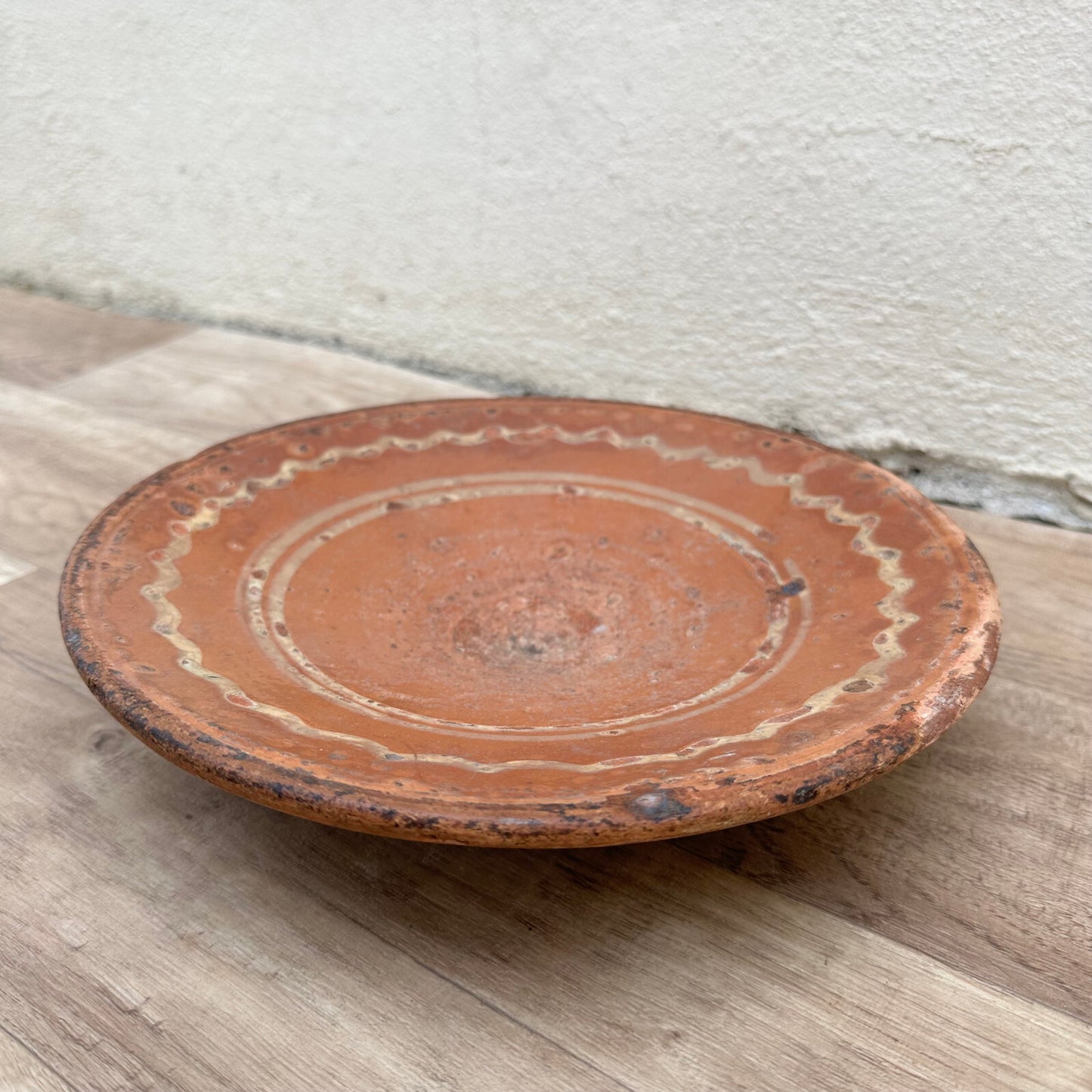 Antique French Pottery Omelette Turner Plate Provence Terracotta 1611237 Unmarked